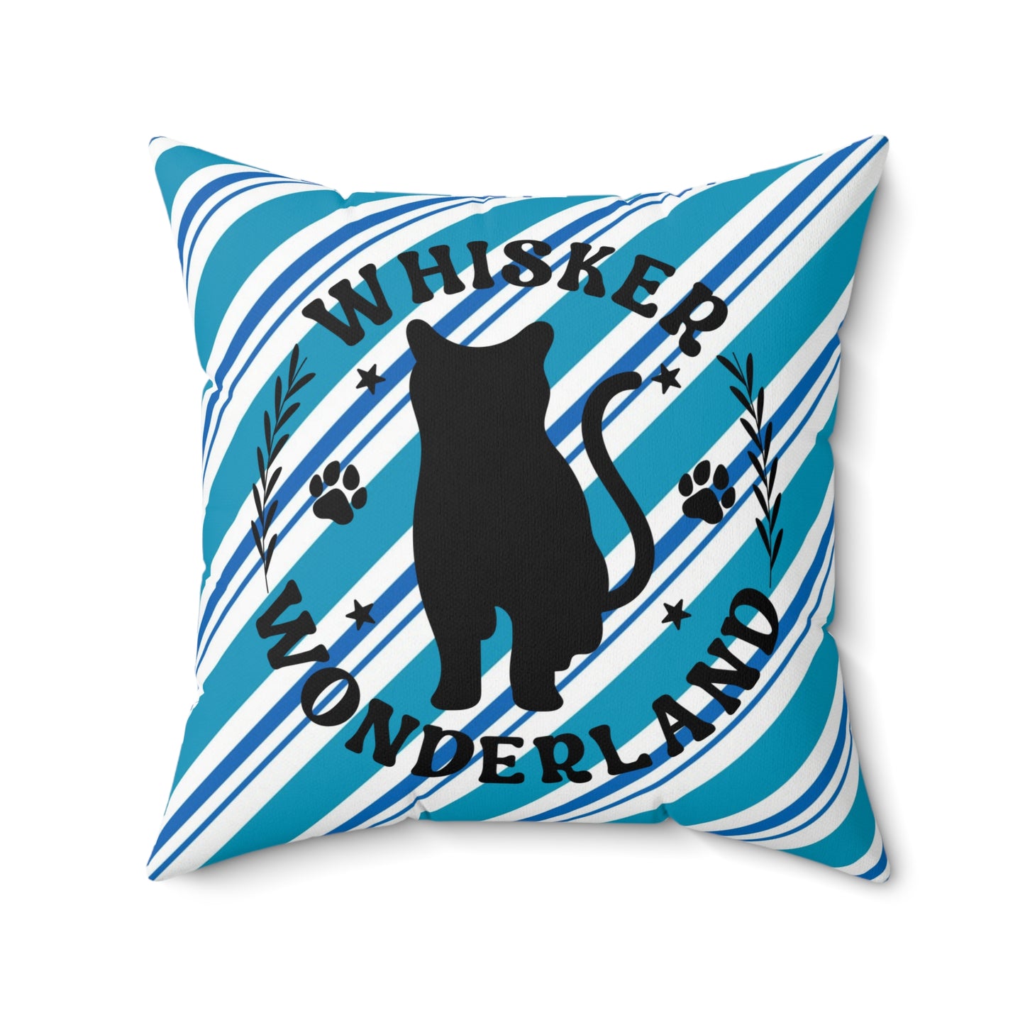 Pet Cat Theme Spun Polyester Square Pillow, Cat Holiday Quote, Cat Lover's Holiday Decor, Cat Lovers, Animal Lovers, Holiday Decor for Cat Lovers