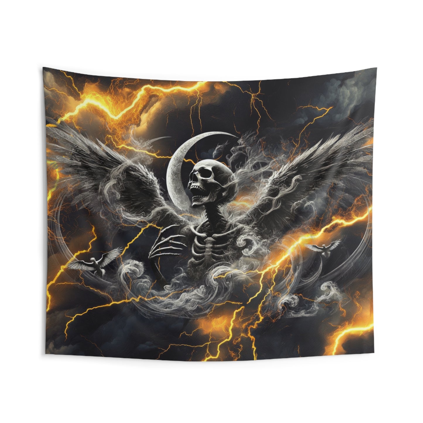 Gothic Skull Wall Tapestry - Dark Wall Decor, Bohemian Home Art, Halloween Decor, Unique Gift for Halloween, Witchy Aesthetic