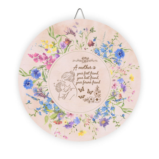 Rustic Charm Floral Mother Quote Wood Sign - Inspiring Home Decor