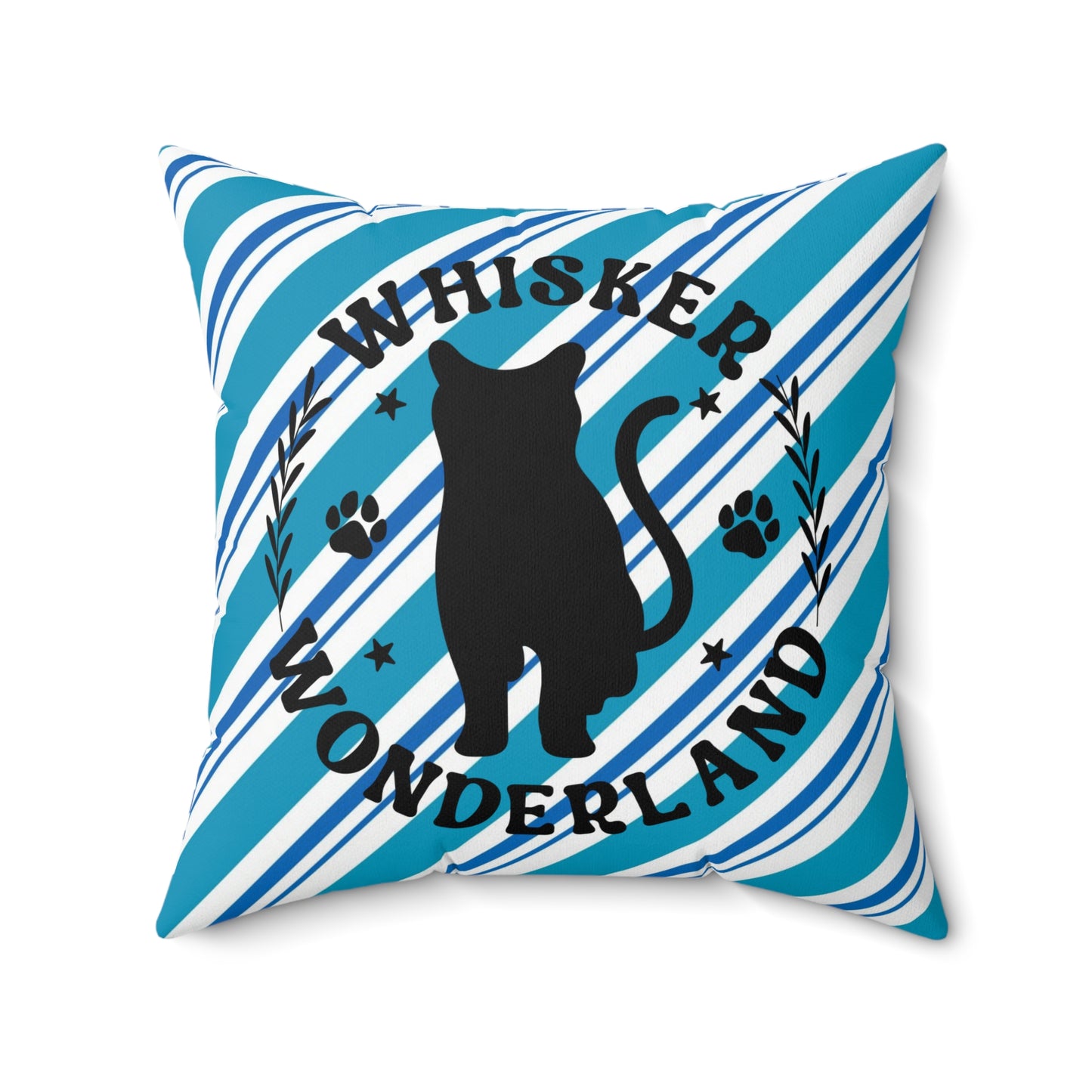 Pet Cat Theme Spun Polyester Square Pillow, Cat Holiday Quote, Cat Lover's Holiday Decor, Cat Lovers, Animal Lovers, Holiday Decor for Cat Lovers