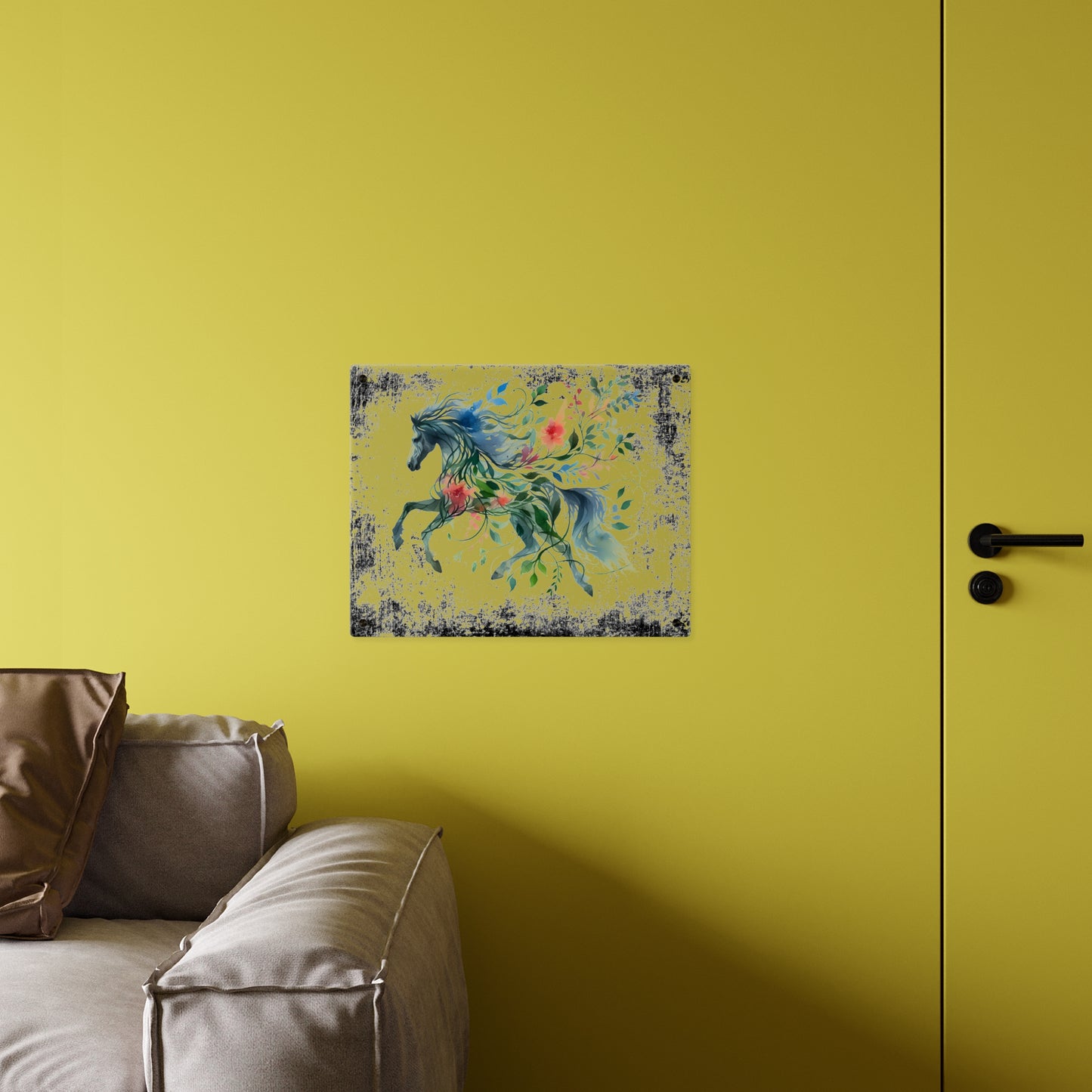 Whimsical Horse Acrylic Wall Art Panel – Nature-Inspired Home Decor