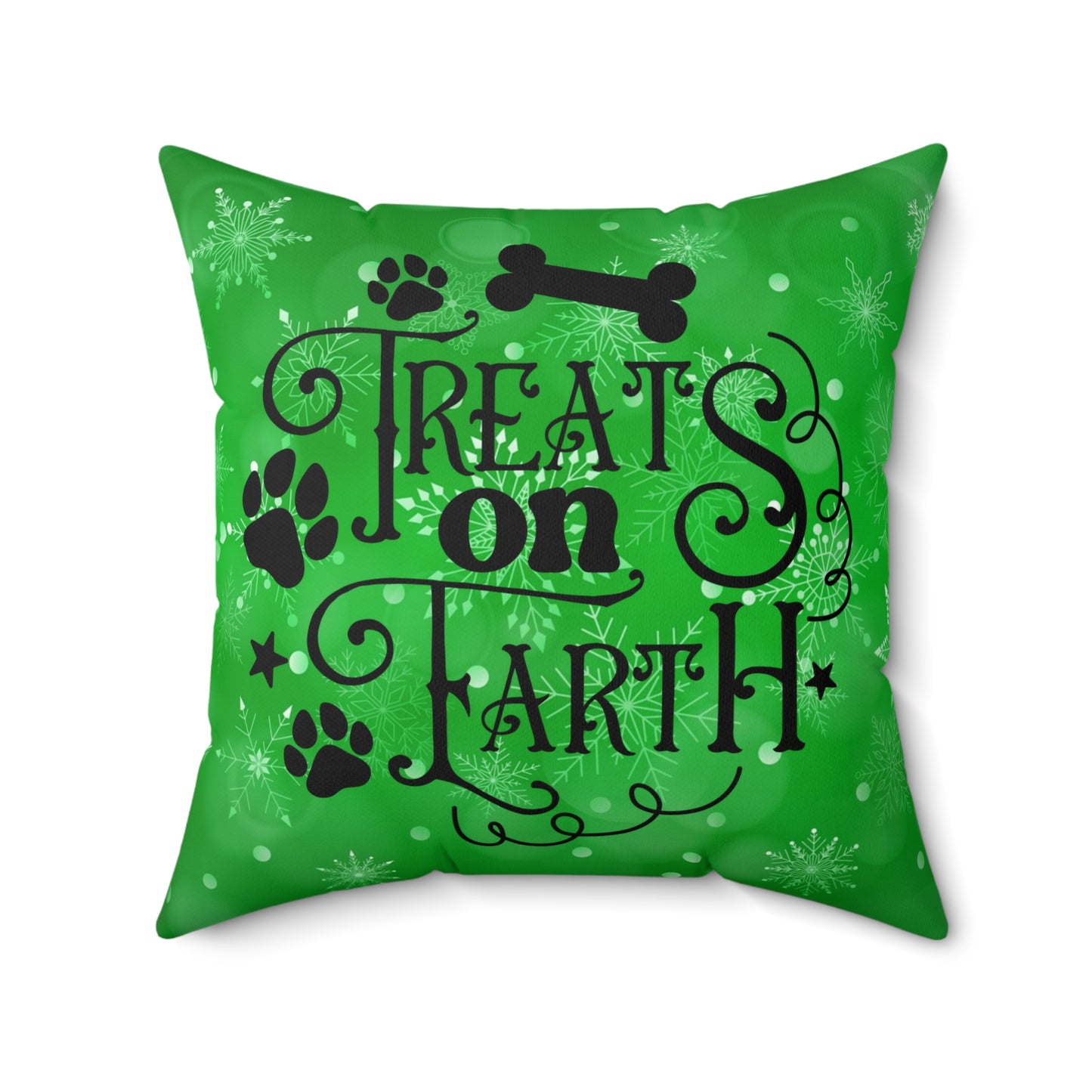 Pet Dog Holiday Theme Spun Polyester Square Pillow, Pet Dog Holiday Quote, Animal Lovers, Pet Lover's Holiday Decor, Beautiful Accent for Home or Office