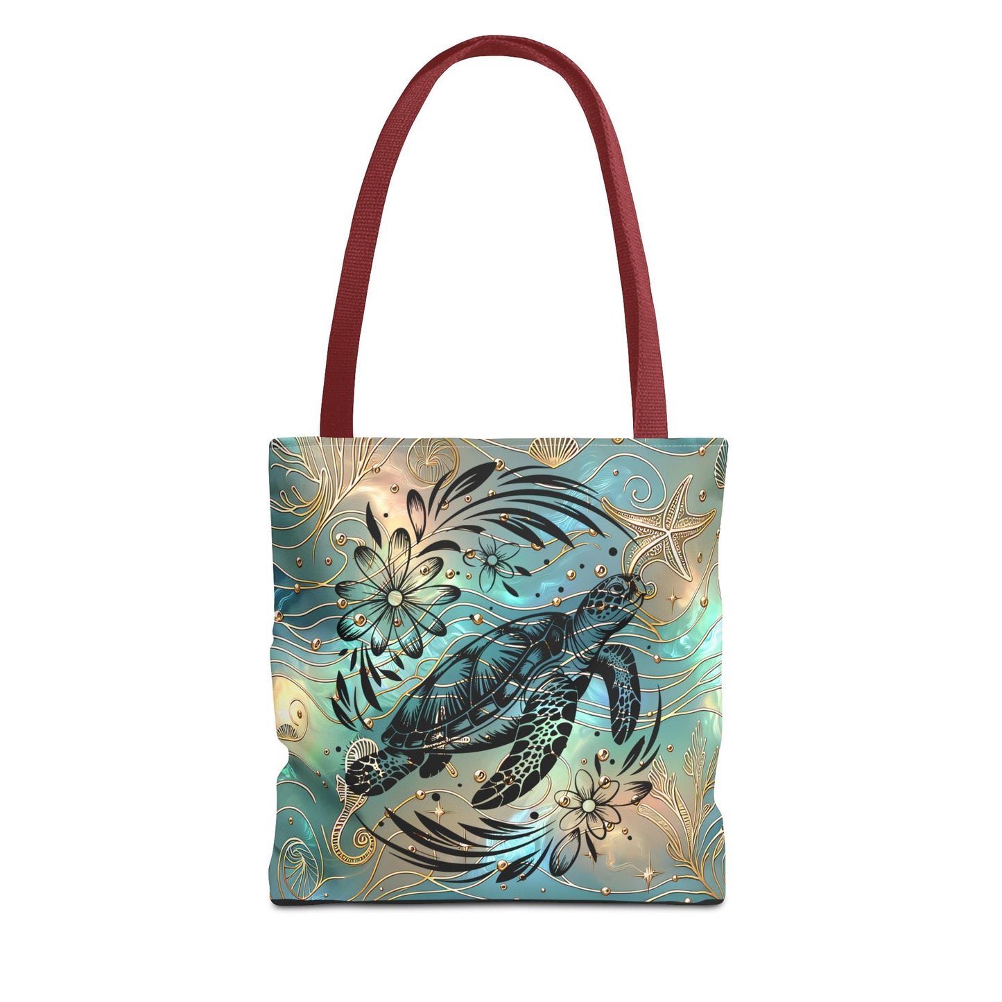 Ocean-Inspired Turtle Tote Bag - Beach Lover's Canvas Eco-Friendly Summer Gift
