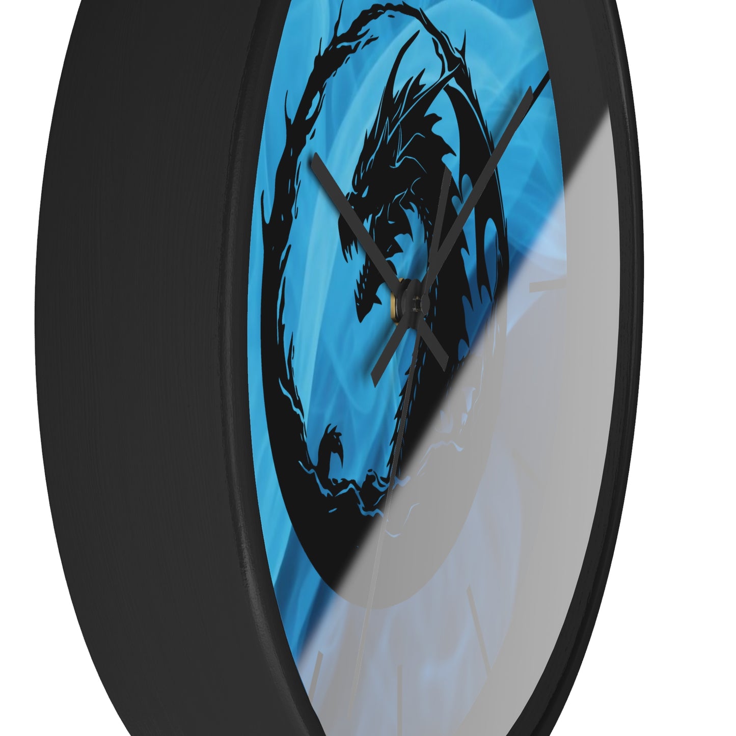 Dragon Blue Smoky Wall Clock - Mystical Home Office Decor Gift