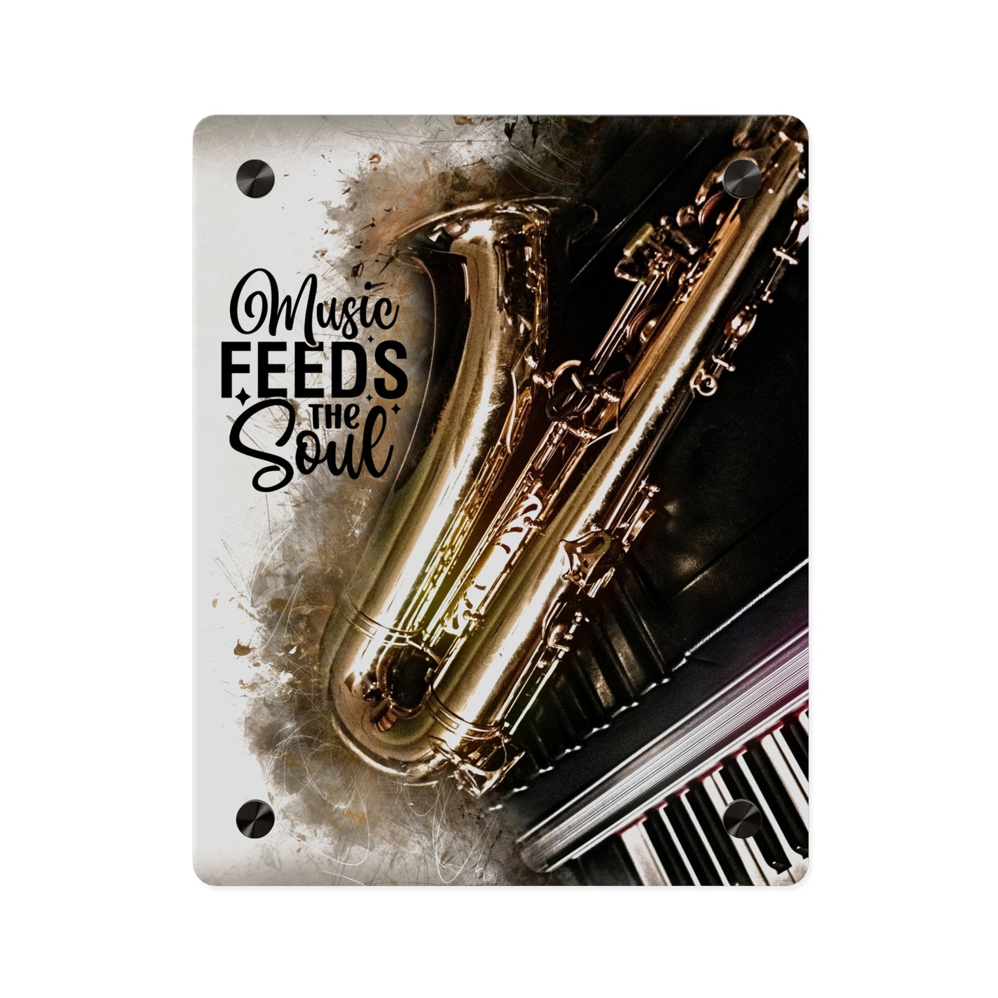 Inspirational Acrylic Wall Art Panel - "Music Feeds the Soul"