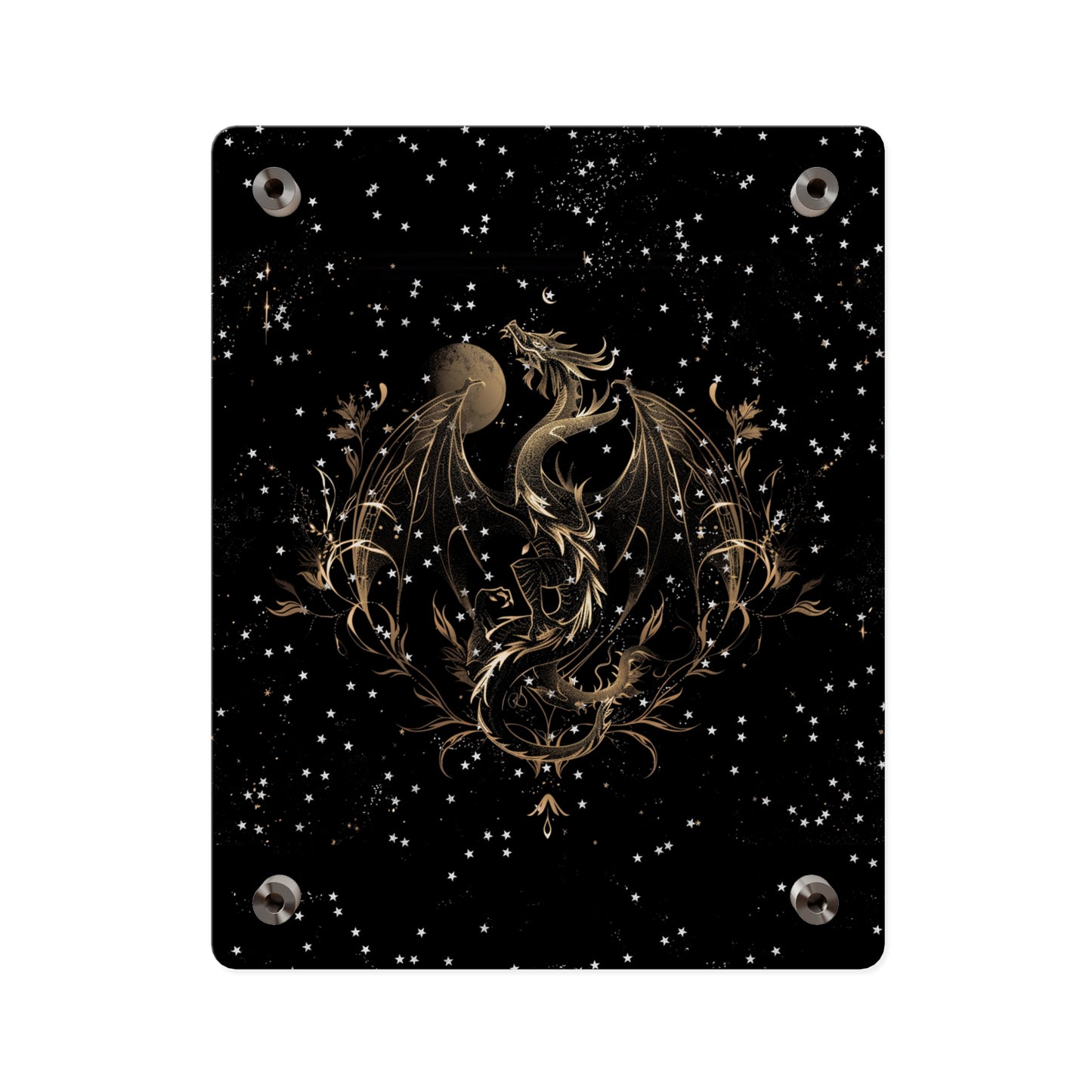 Sleek Dragon Acrylic Wall Art Panel - Celestial Decor for Fantasy Lovers