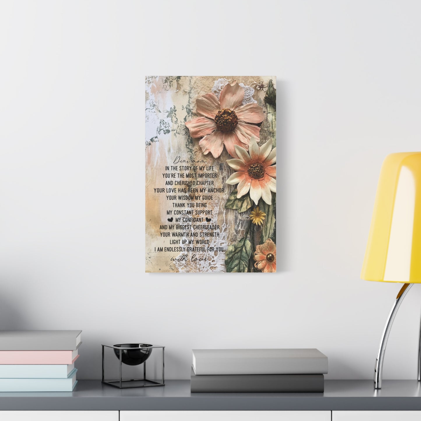Floral Canvas Wall Art - Heartfelt Mom Appreciation Decor