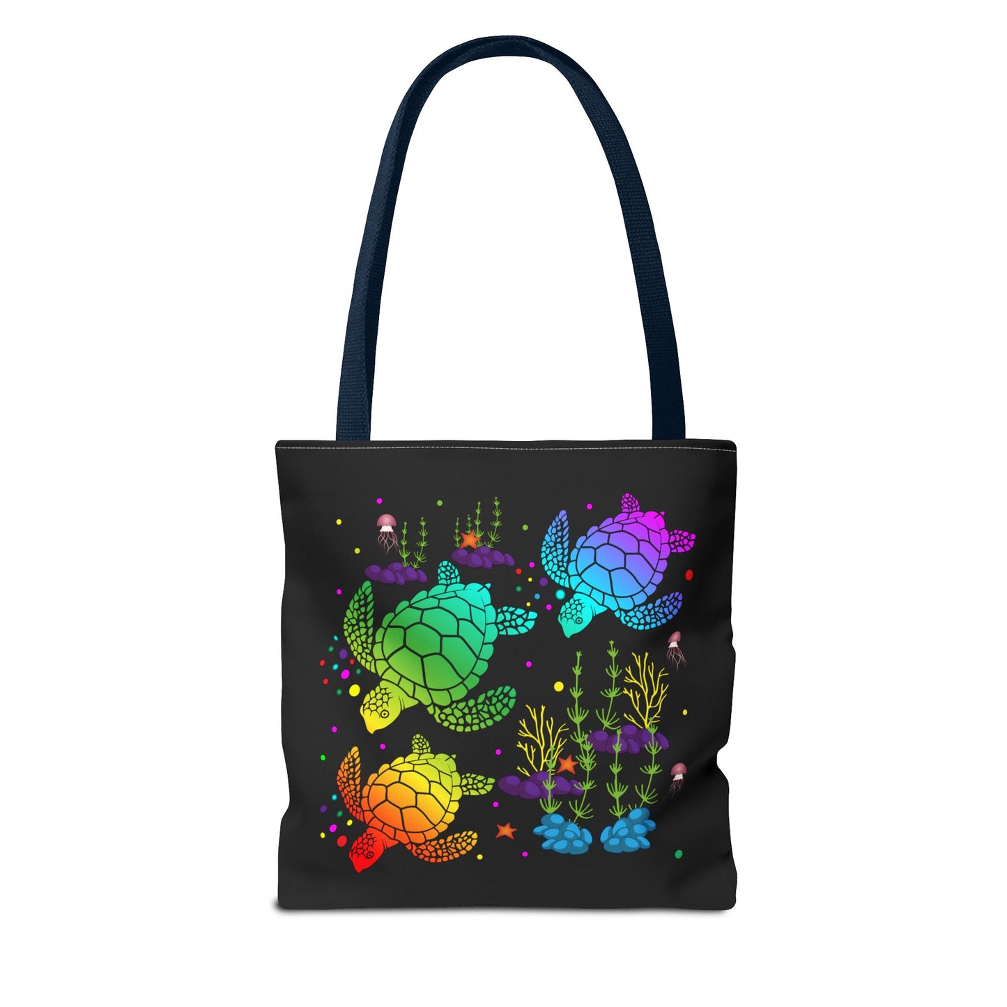 Rainbow Turtle Tote Bag - Eco-Friendly Reusable Shopper, Beach Bag, Gift for Ocean Lovers, Summer Fun, Art Tote