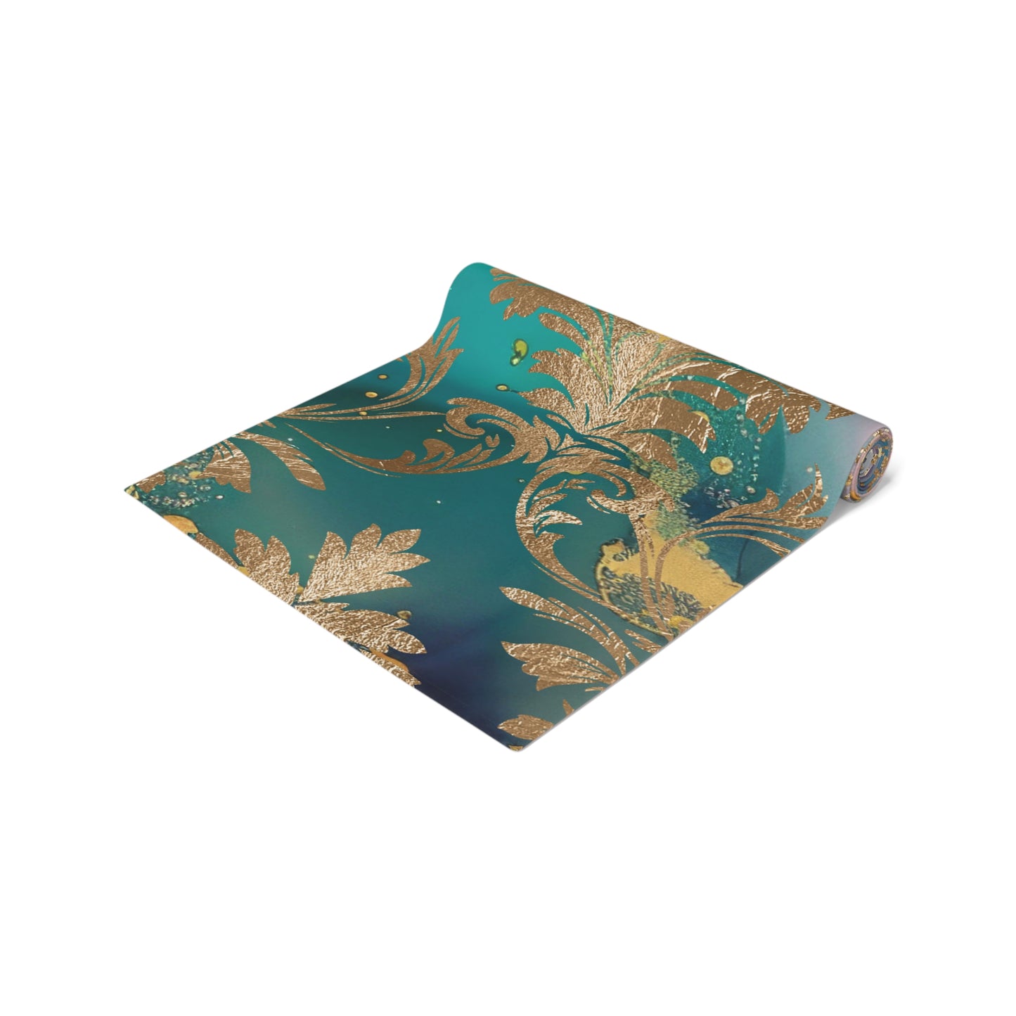 Elegant Floral Table Runner for Dining, Bohemian Home Decor, Wedding Table Decoration, Holiday Table Setting, Gold Foil Design