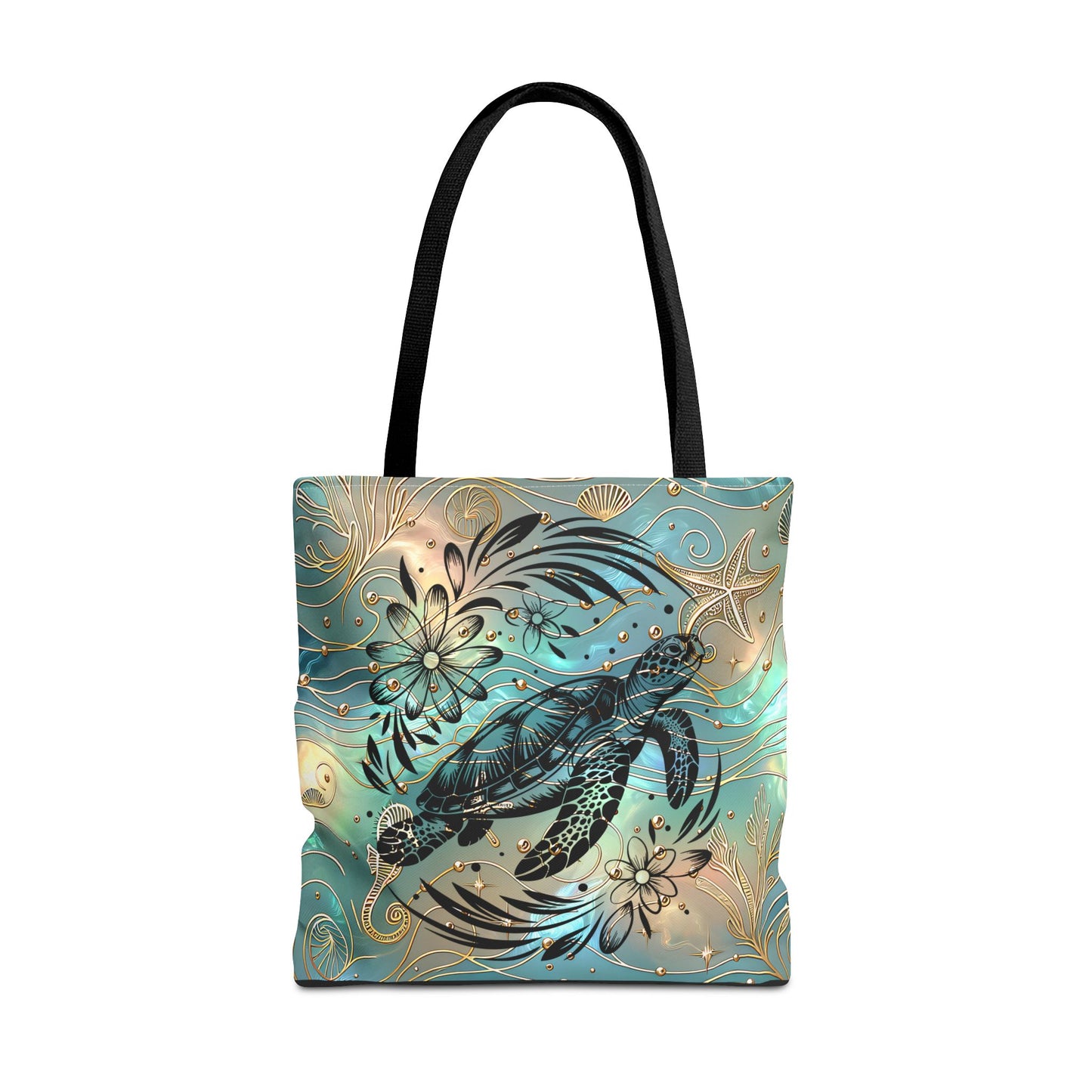 Ocean-Inspired Turtle Tote Bag - Beach Lover's Canvas Eco-Friendly Summer Gift