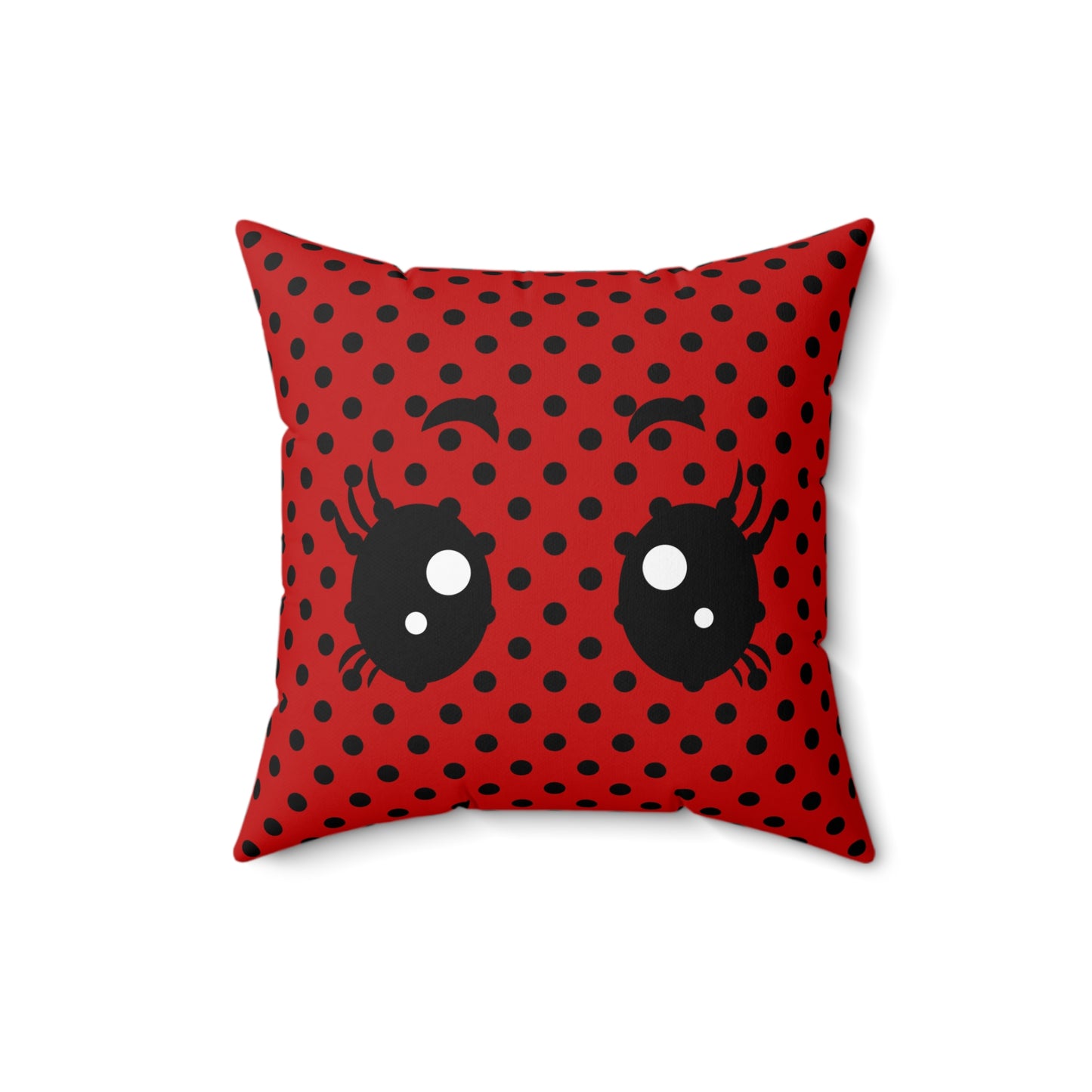 Decorative Spun Polyester Square Pillow, Cute Ladybug Pillow Decor for Home or Office, Stylish Accent for Any Room for Anyone
