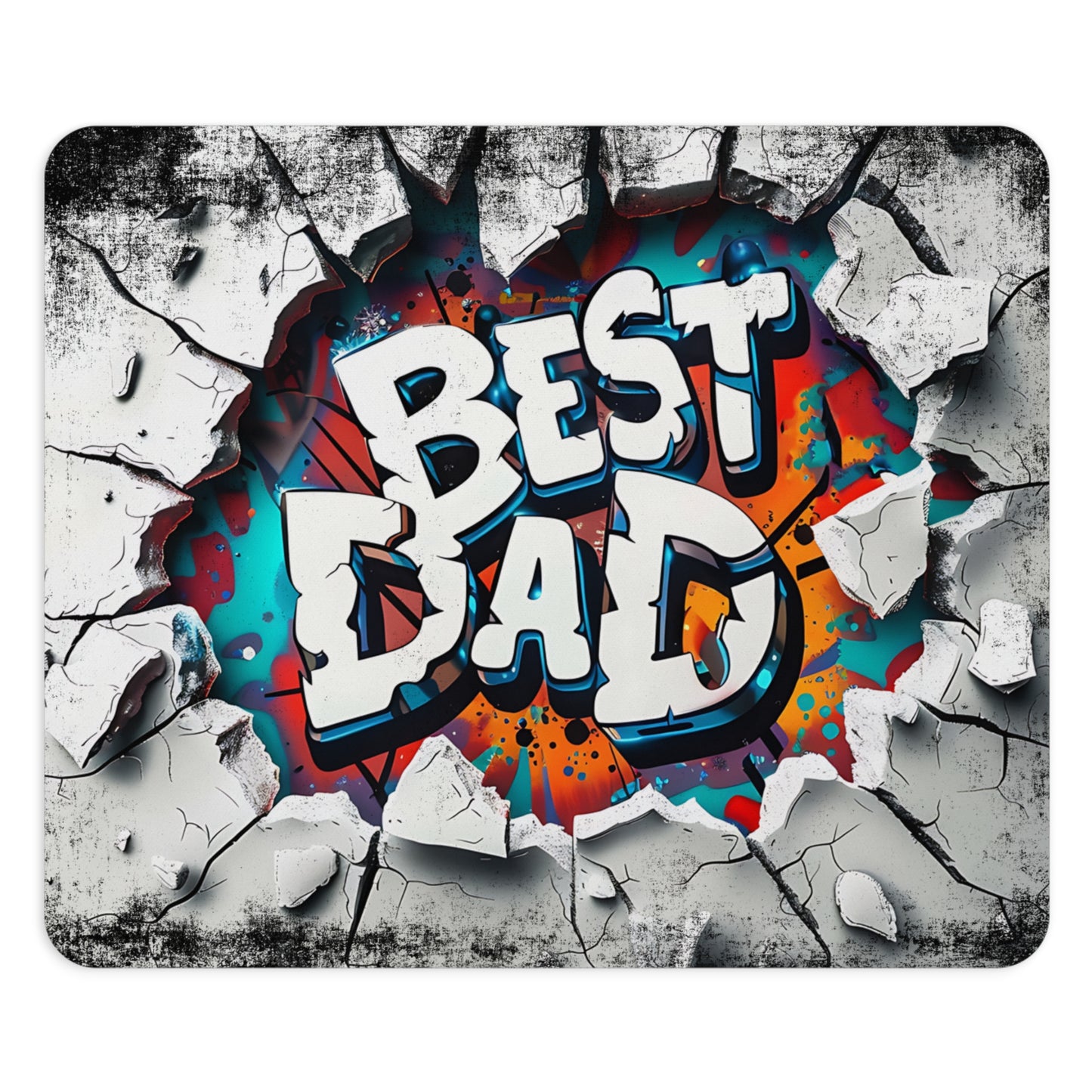 Colorful 'Best Dad' Desk Mouse Pad | Unique Gift for Father's Day, Home Office, Gaming, Desk Accessories, Dad Gift