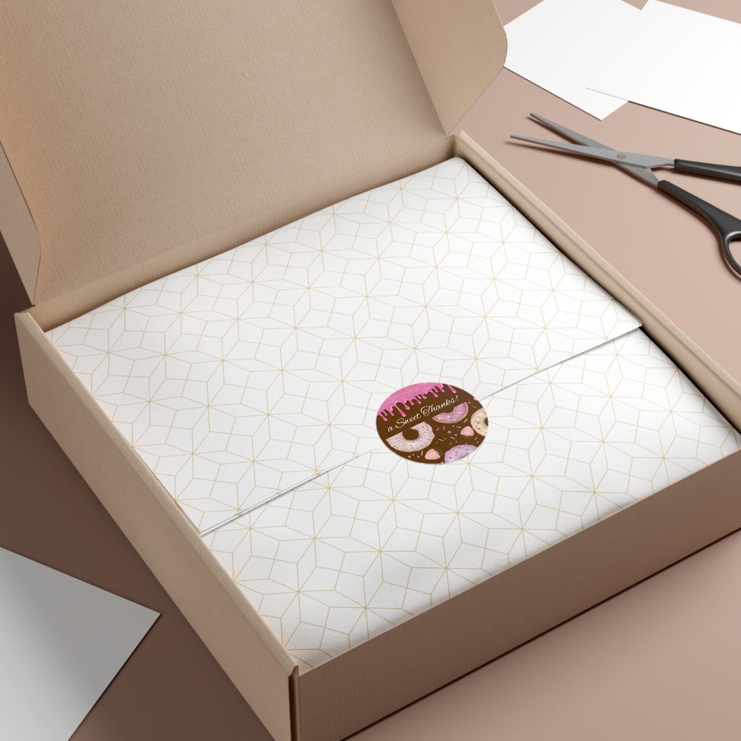 Custom Delightful Donut Vinyl Stickers, Sweet Thank You Labels, Party Favors, Custom Stickers for Gifts, Cute Decor for Celebrations, Goody bags