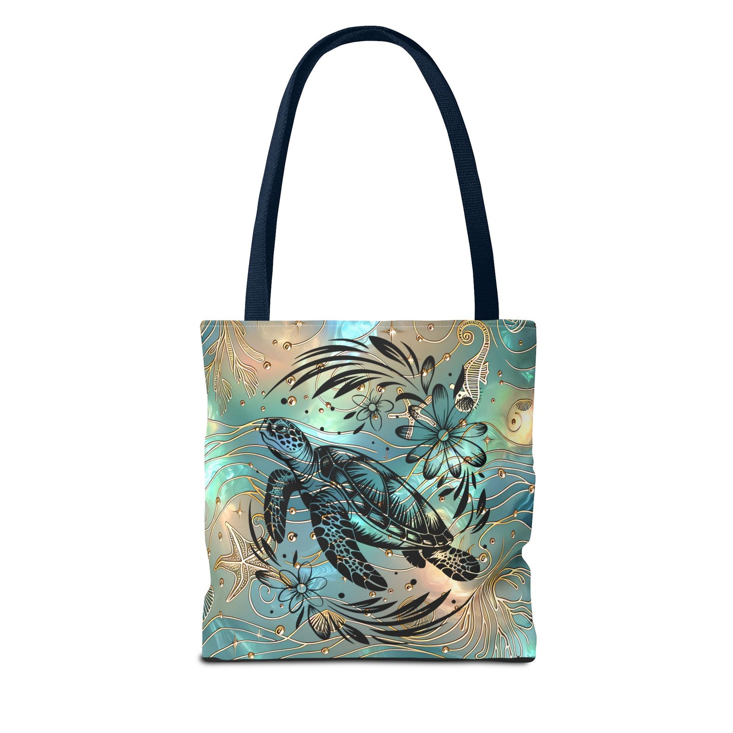Ocean-Inspired Turtle Tote Bag - Beach Lover's Canvas Eco-Friendly Summer Gift