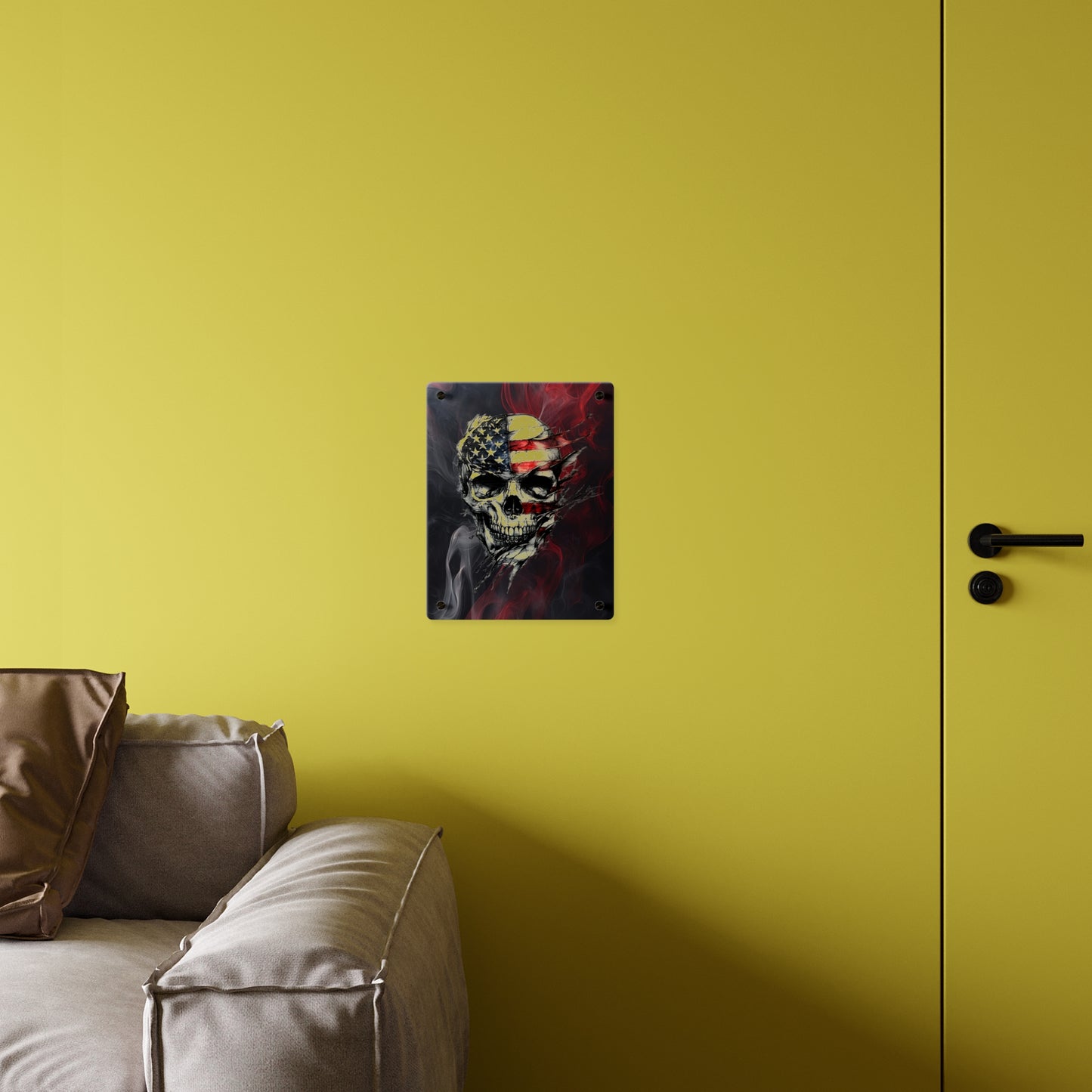 American Skull Acrylic Wall Art Panels - Edgy Decor for Rebels & Patriotic Souls