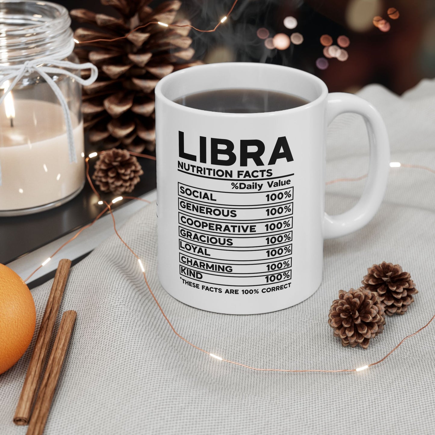 Libra Zodiac Ceramic Mug | 11oz & 15oz | Astrology Gifts for Libra Lovers