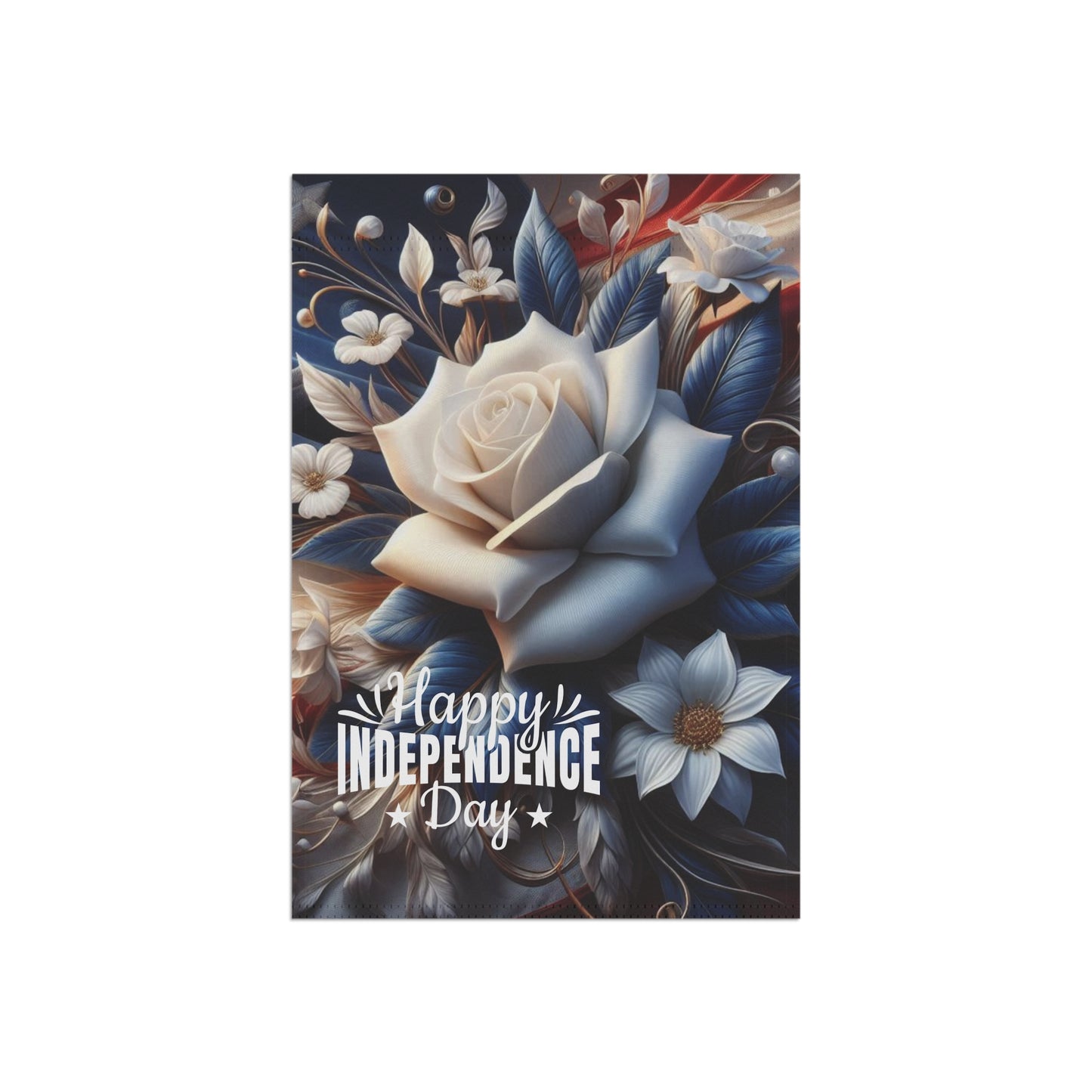 Independence Day Garden Flag - Elegant Floral Decor Banner