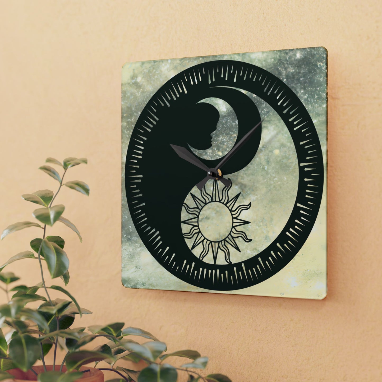 Cosmic Dance Acrylic Wall Clock - Celestial Space Home Decor