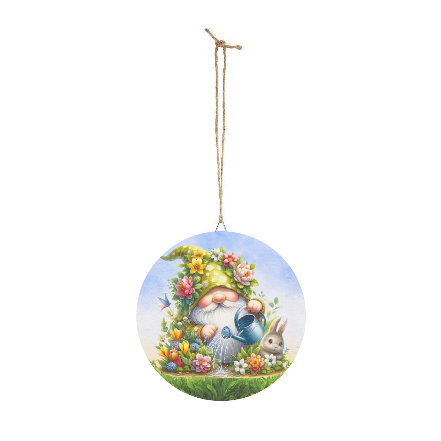 Whimsical Gnome Garden Rustic Charm Wood Sign - Cute Rustic Charm Decoration for Home & Spring Celebrations