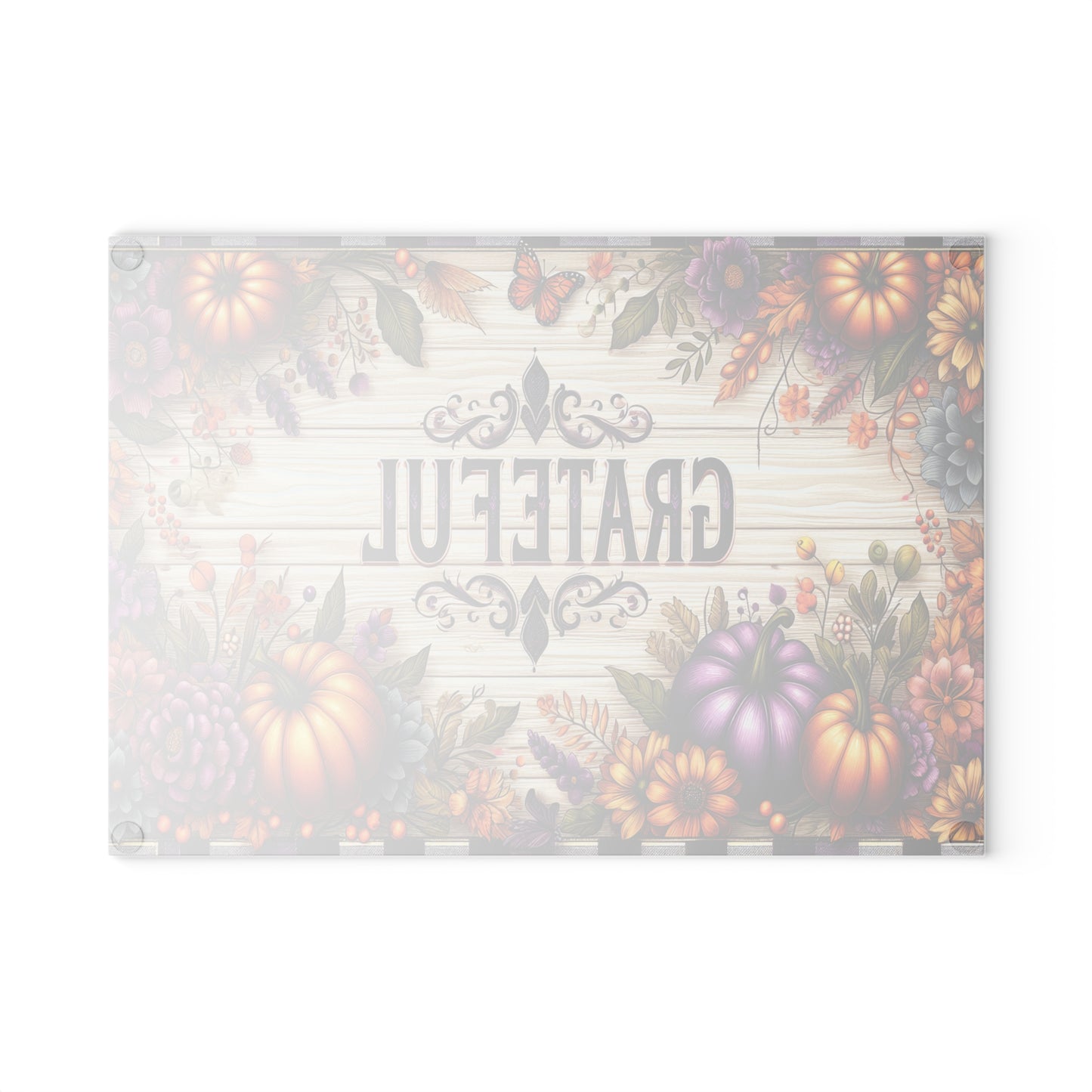 Thanksgiving Grateful Glass Cutting Board