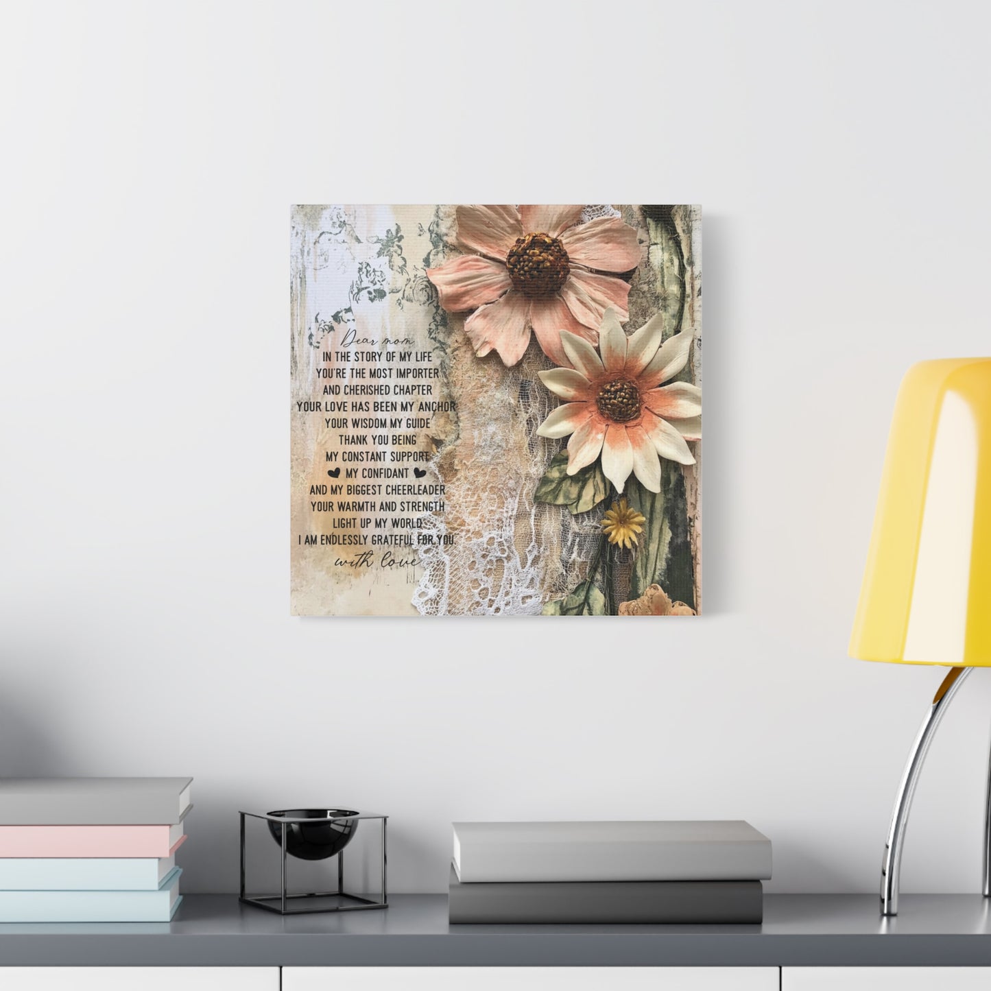 Floral Canvas Wall Art - Heartfelt Mom Appreciation Decor