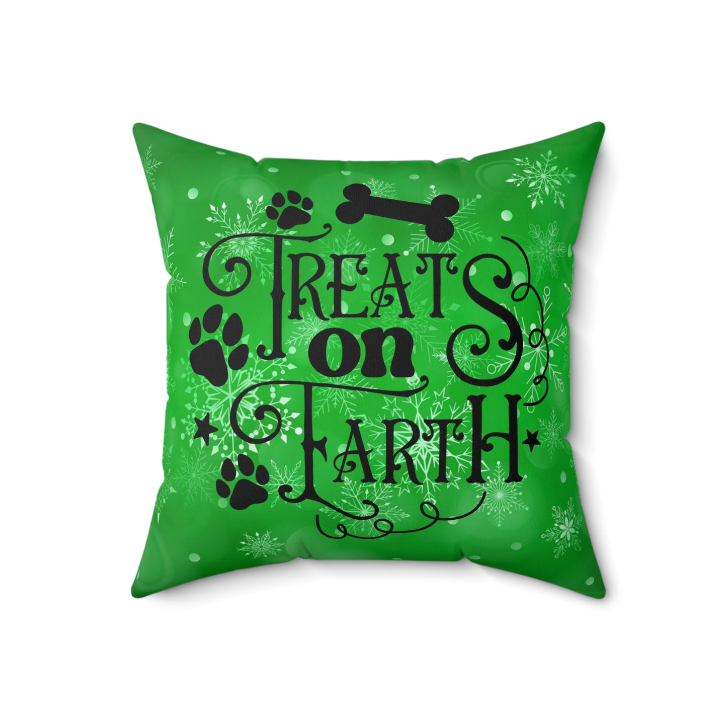 Pet Dog Holiday Theme Spun Polyester Square Pillow, Pet Dog Holiday Quote, Animal Lovers, Pet Lover's Holiday Decor, Beautiful Accent for Home or Office