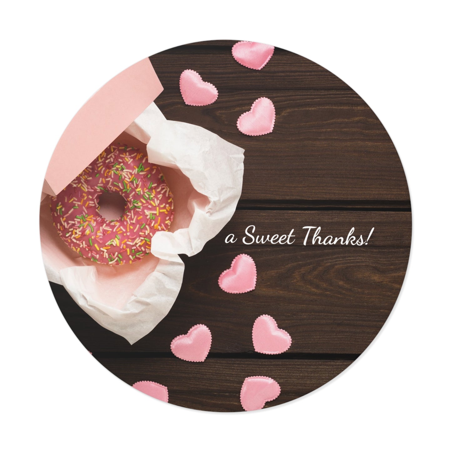 Thank You Round Vinyl Stickers, Sweet Thanks Stickers, Wedding Favor Stickers, Love & Gratitude Labels, Heart Celebration Decals