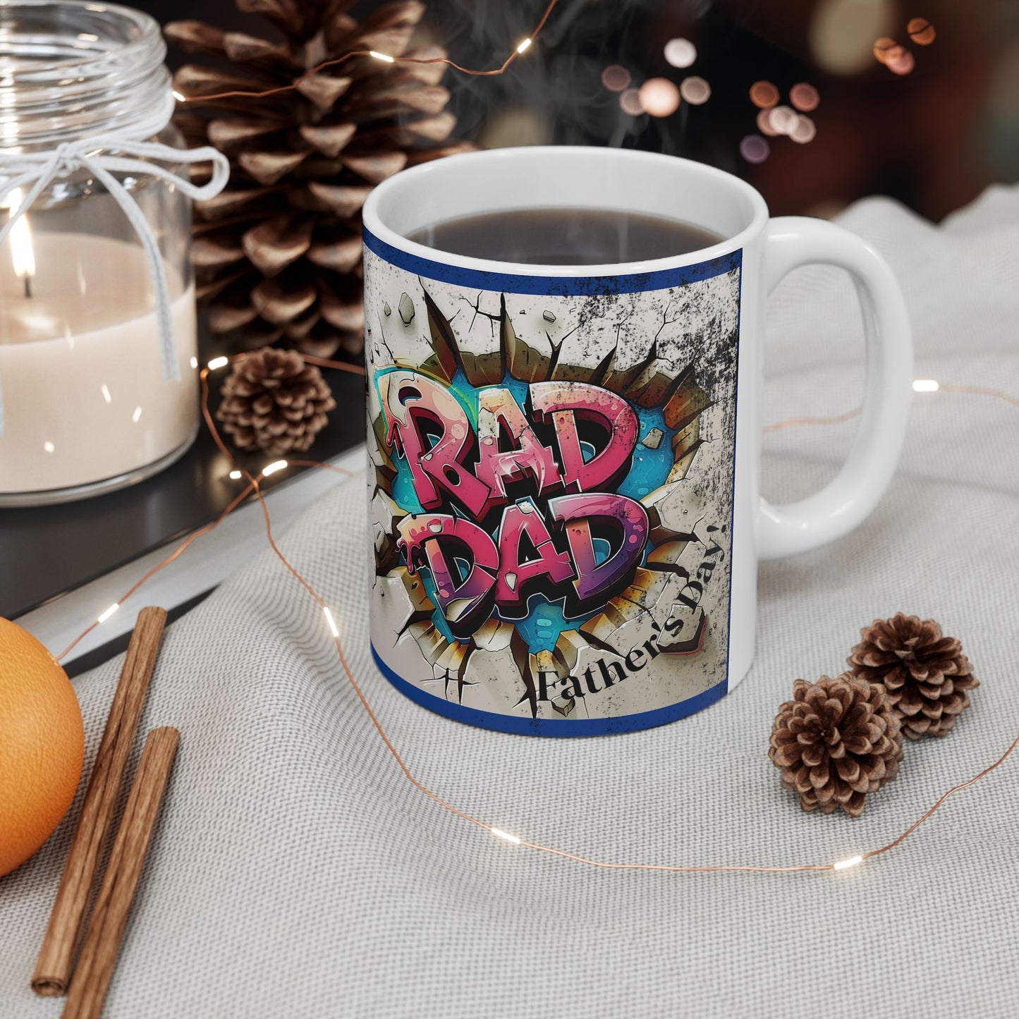 3D Graffiti Mug - Unique Coffee Cup Dads, Father's Day, for Art Lovers, Gift for Birthdays, Creative Kitchen Decor, Visual Art Appreciation
