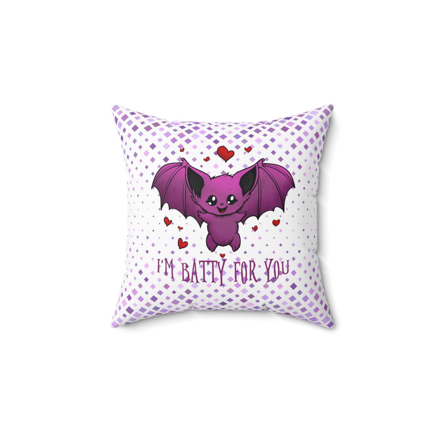 Cute Batty for You Pillow - Adorable Decor for Halloween, Valentine's Day, Cozy Home, Gifts for Bat Lovers, Fun Bedroom Accent