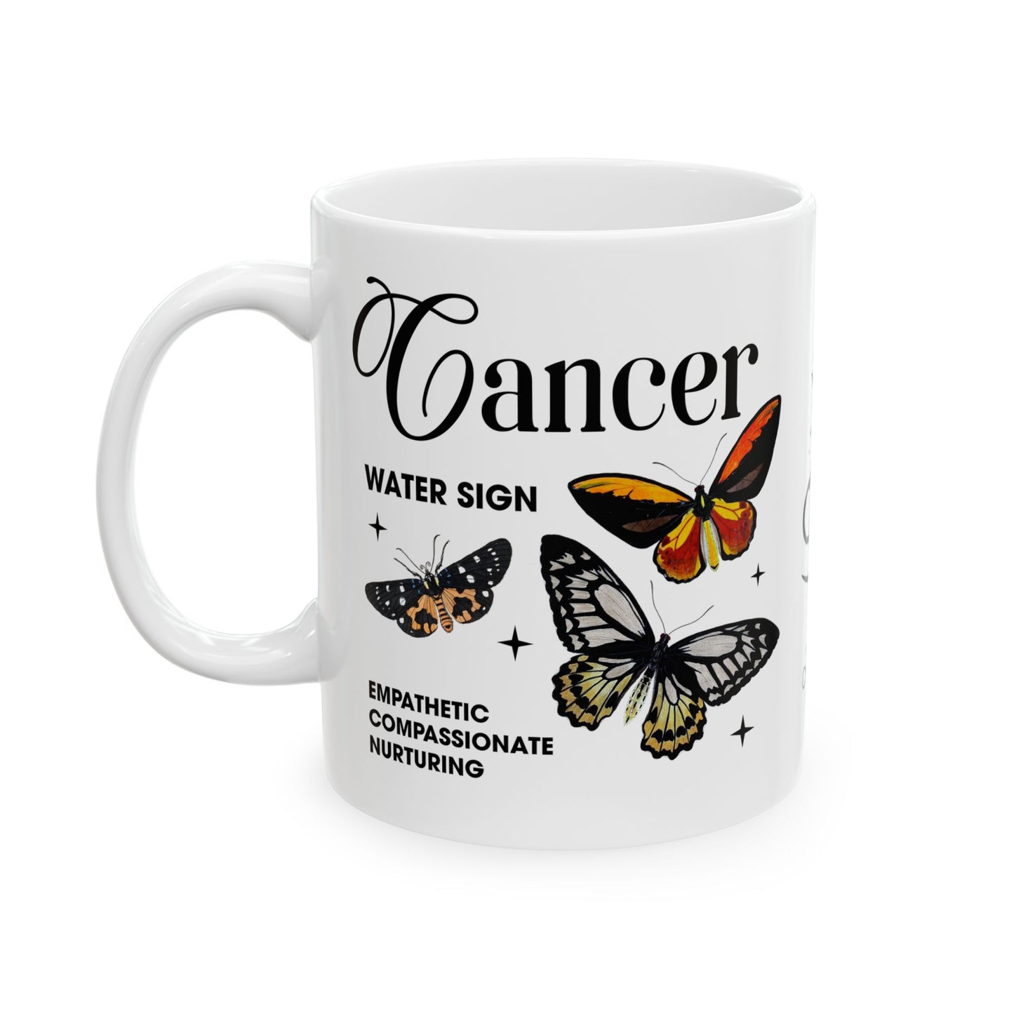 Cancer Zodiac Ceramic Mug – Empowering Design for Zodiac Lovers