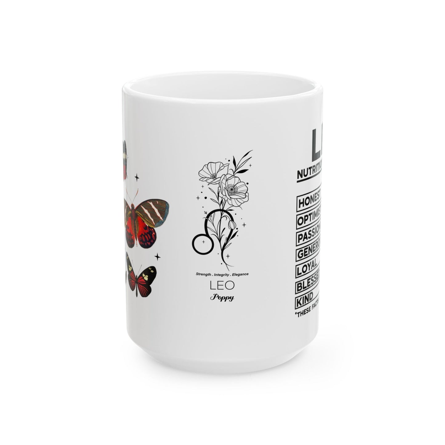 Leo Zodiac Ceramic Mug - Strength & Passion - 11oz/15oz Coffee Cup