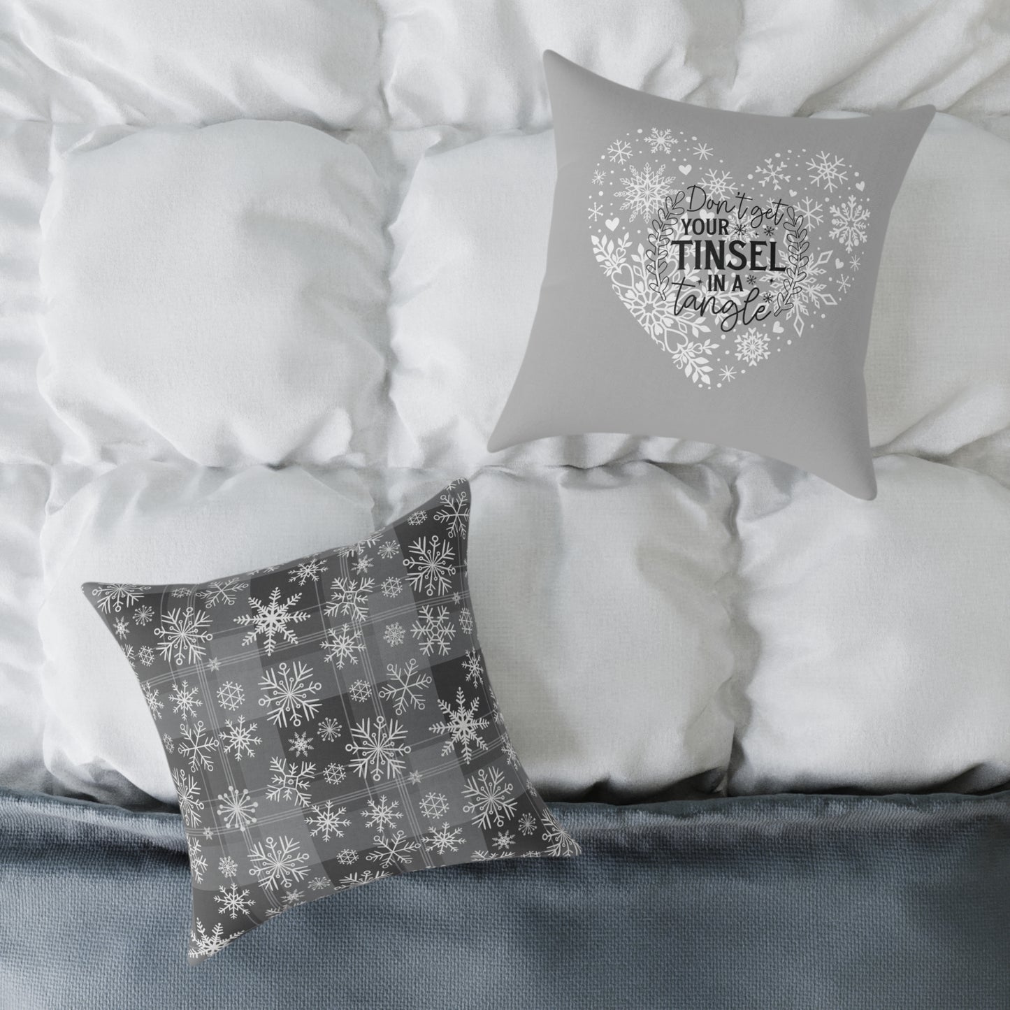 Holiday Funny Square Poly Canvas Pillow, Beautiful two-sided Holiday Decor. Holiday Humor for Home or Office, Accent for Any Room