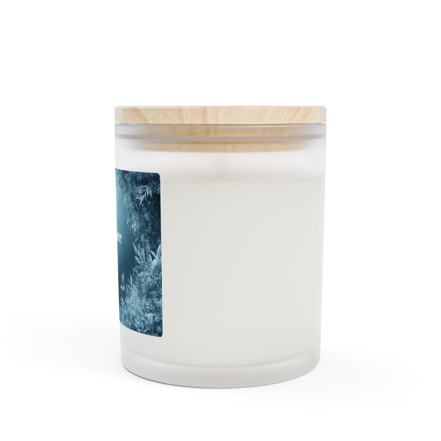 Vanilla Frosted Glass Candle – 11oz Scented Soy Candle with Wooden Lid
