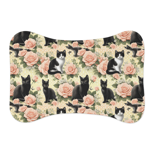 Cat & Dog Themed Pet Feeding Mats, Personalized Pet Food Placemat, Cute Animal Dining Mat, Floral Pet Accessory, Unique Gift for Pet Owners