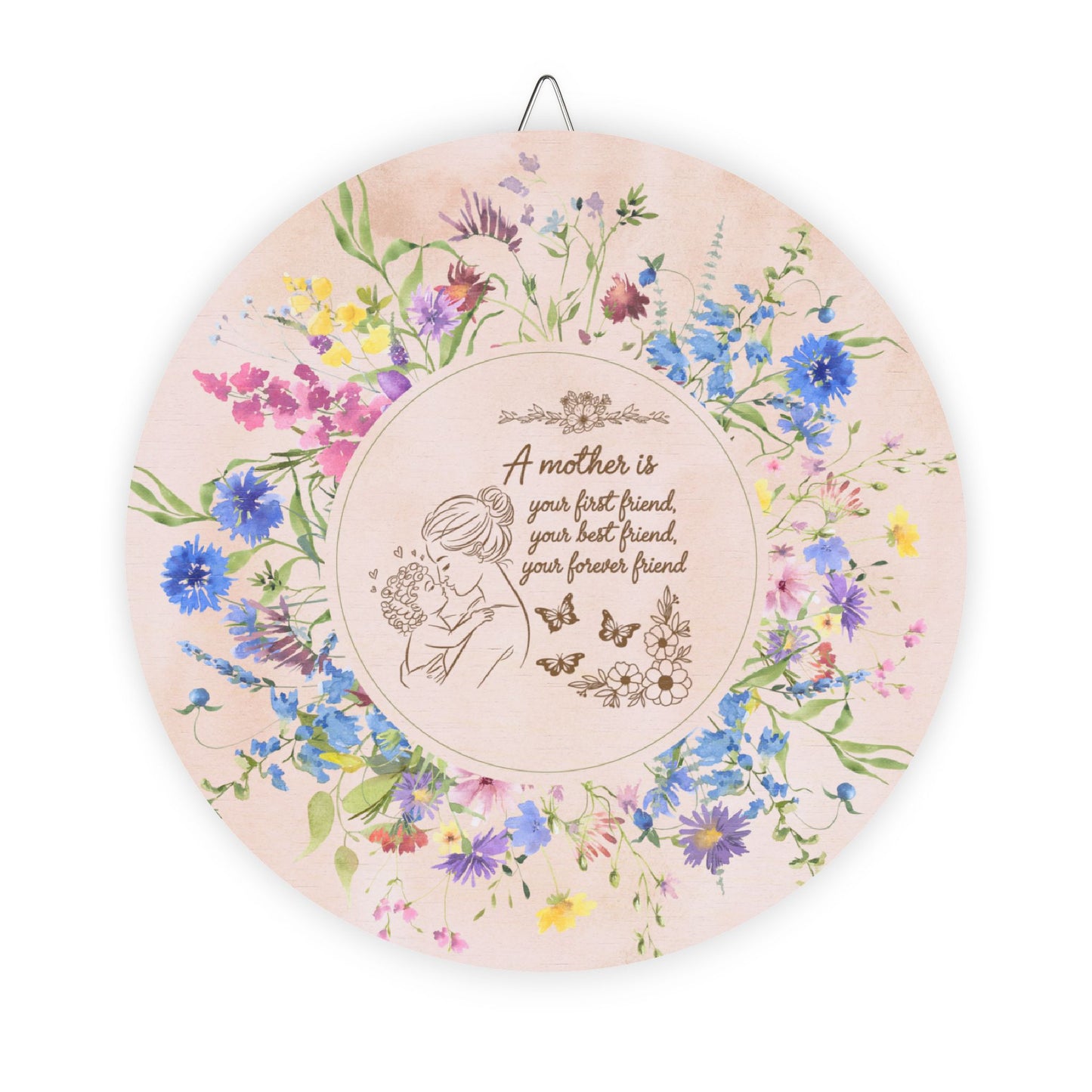 Rustic Charm Floral Mother Quote Wood Sign - Inspiring Home Decor