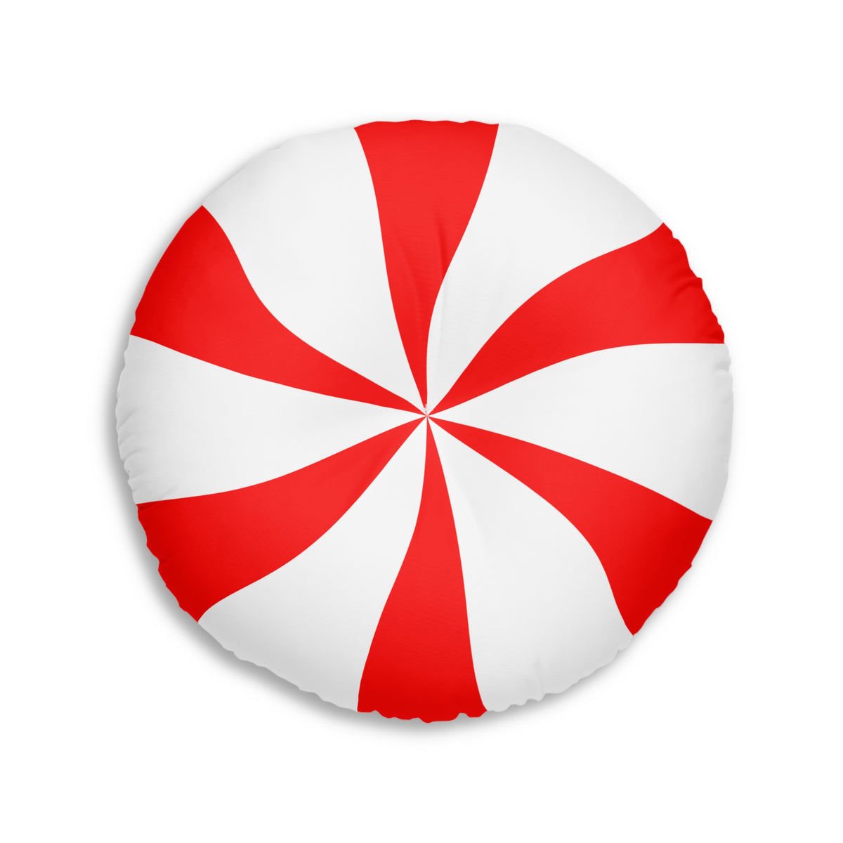 Round Tufted Floor Pillow - Candy Cane Design Home Decor, Holiday Decor for Any Room in Home or Office, Perfect Touch for Holiday Season