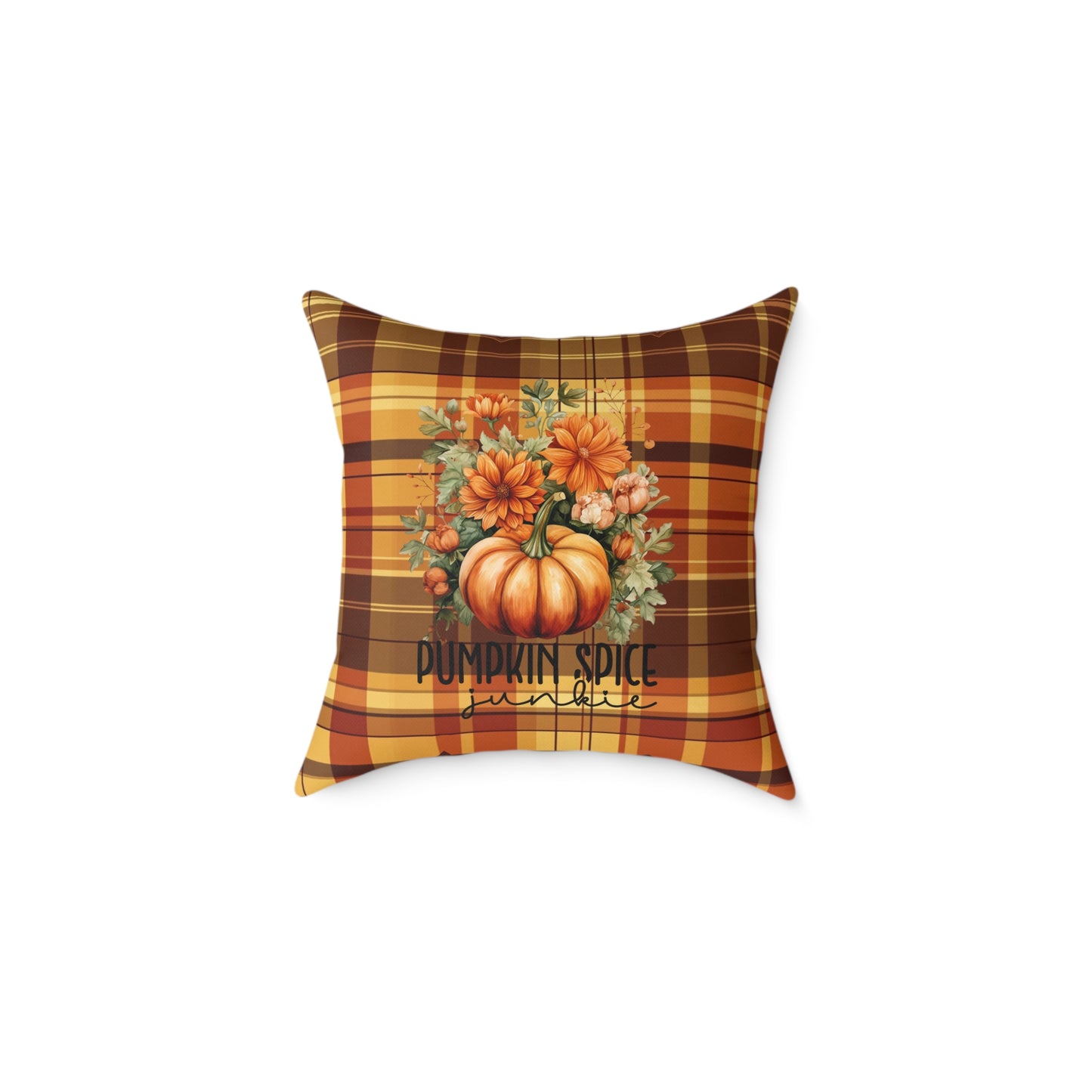 Fall Theme Square Poly Canvas Pillow, Beautiful Two-Sided Fall Pillow for Home or Office, Stylish Accent for Any Room, Perfect Fall Decor