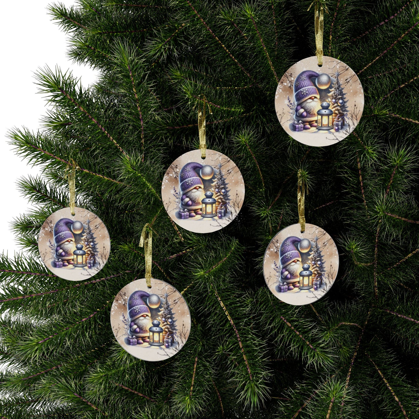 Whimsical Holiday Acrylic Ornaments - Charming Gnome Design