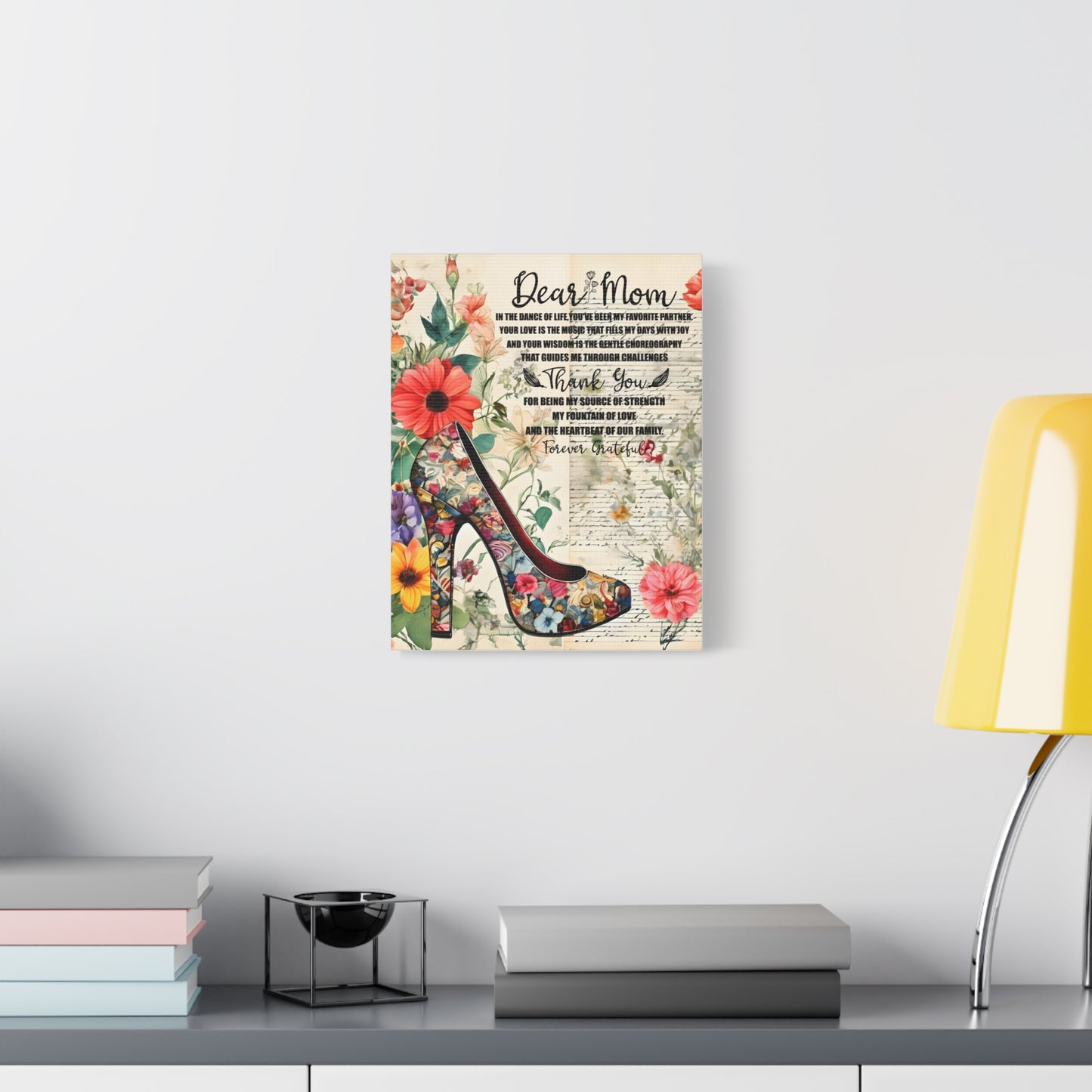 Inspirational Floral Canvas Wall Art for Mom - Perfect Gift for Mother's Day