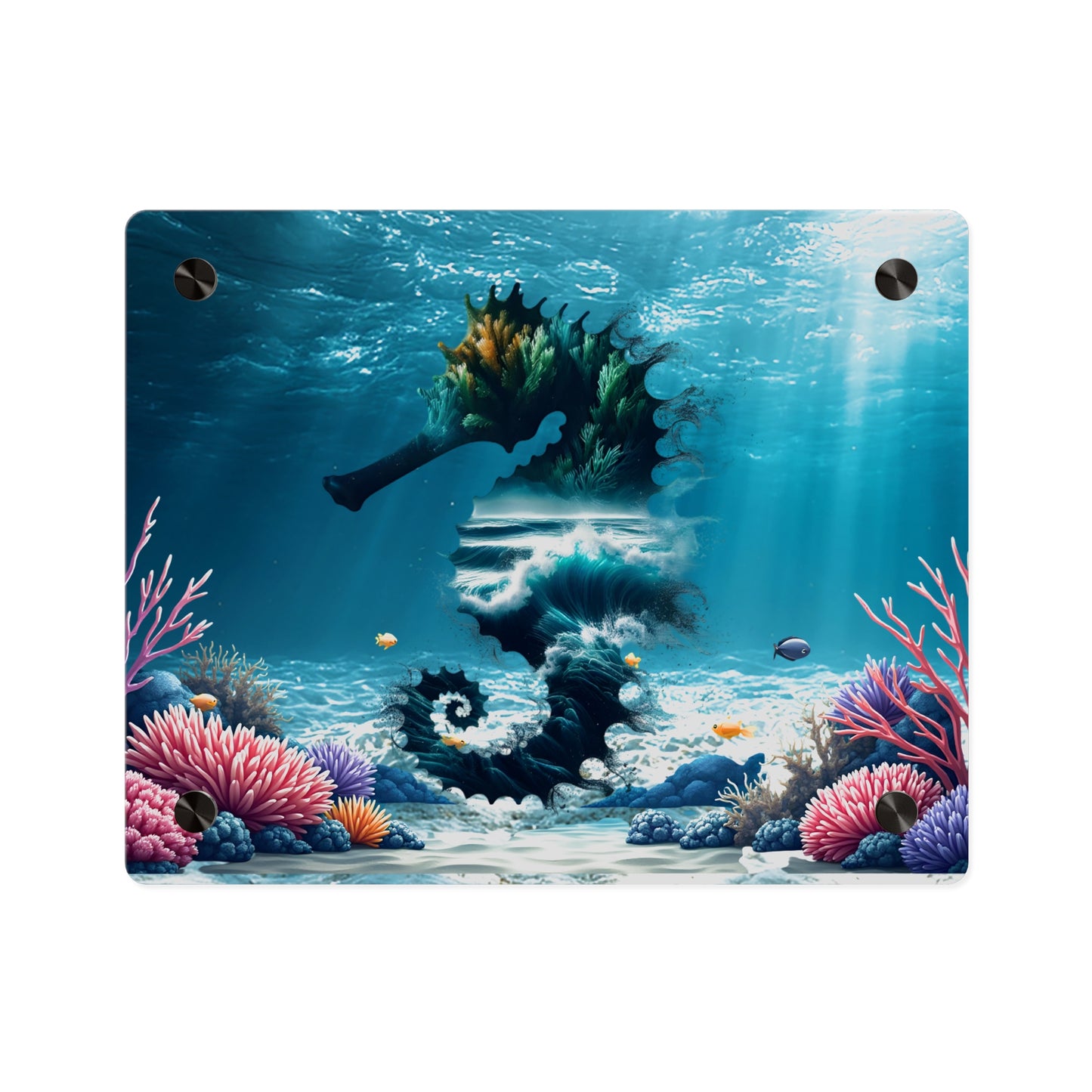 Acrylic Wall Art Panel — Underwater Seahorse Ocean Scene Panel