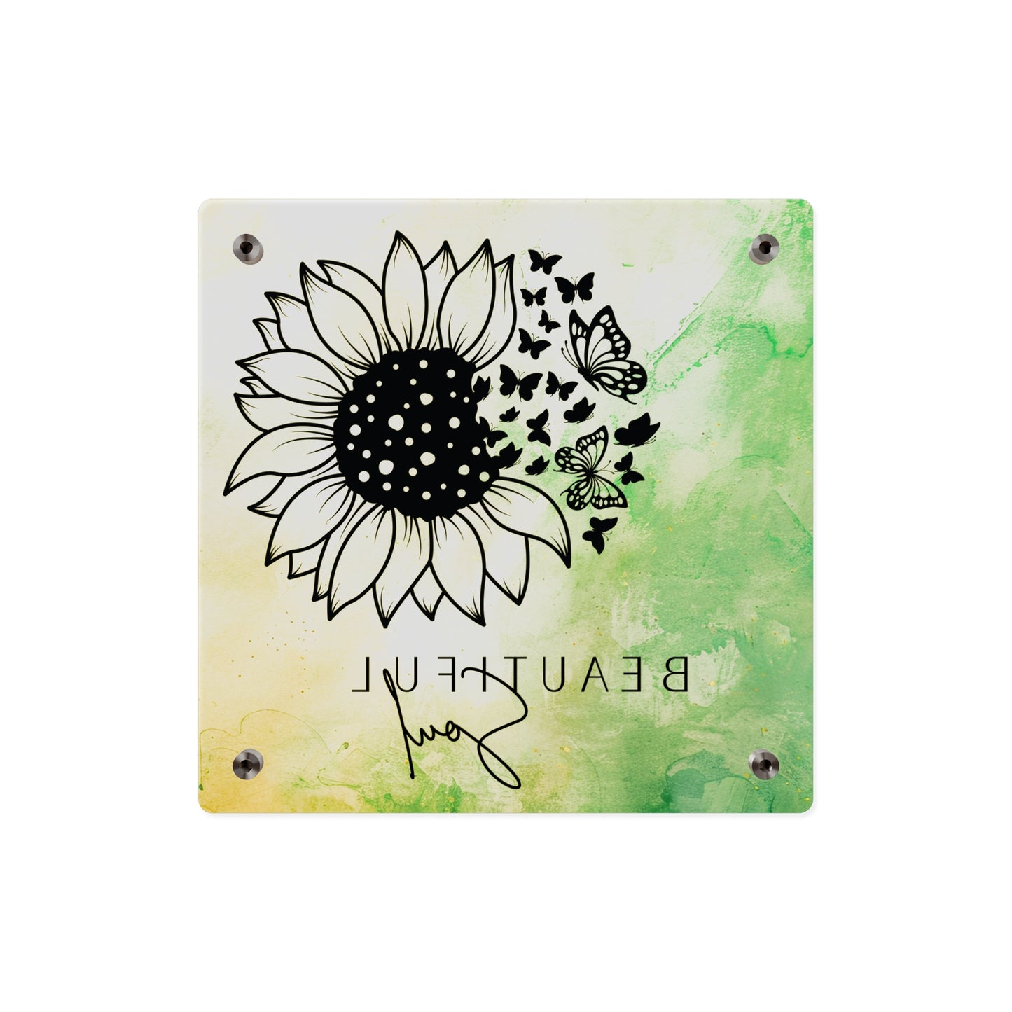 Beautiful Soul Acrylic Wall Art Panel with Sunflower Design
