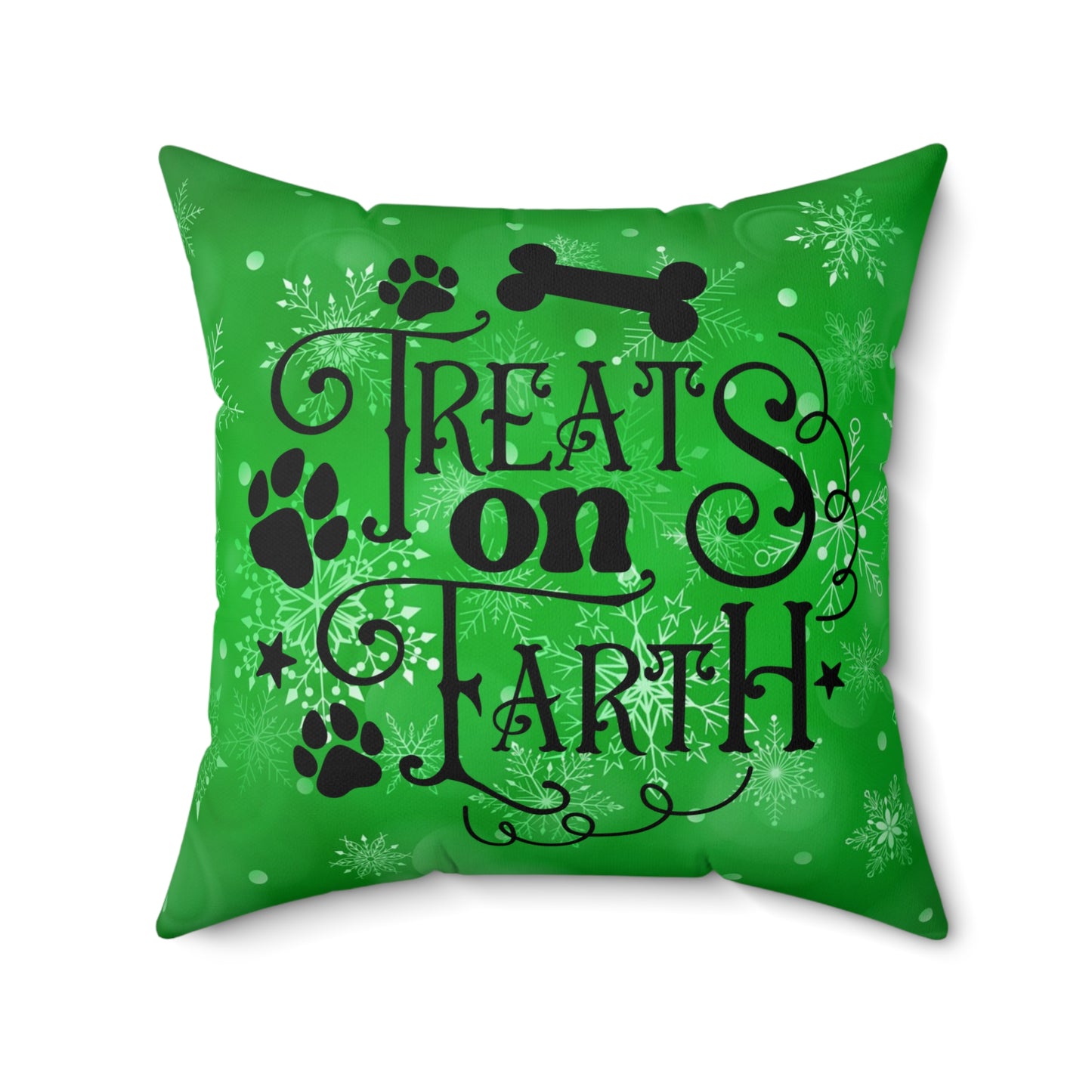 Pet Dog Holiday Theme Spun Polyester Square Pillow, Pet Dog Holiday Quote, Animal Lovers, Pet Lover's Holiday Decor, Beautiful Accent for Home or Office