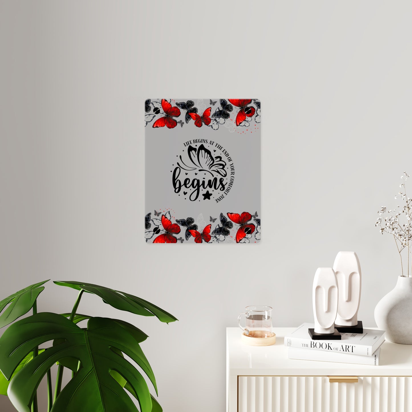 Inspirational Butterfly Acrylic Wall Art Panel - 'Life Begins' Decor