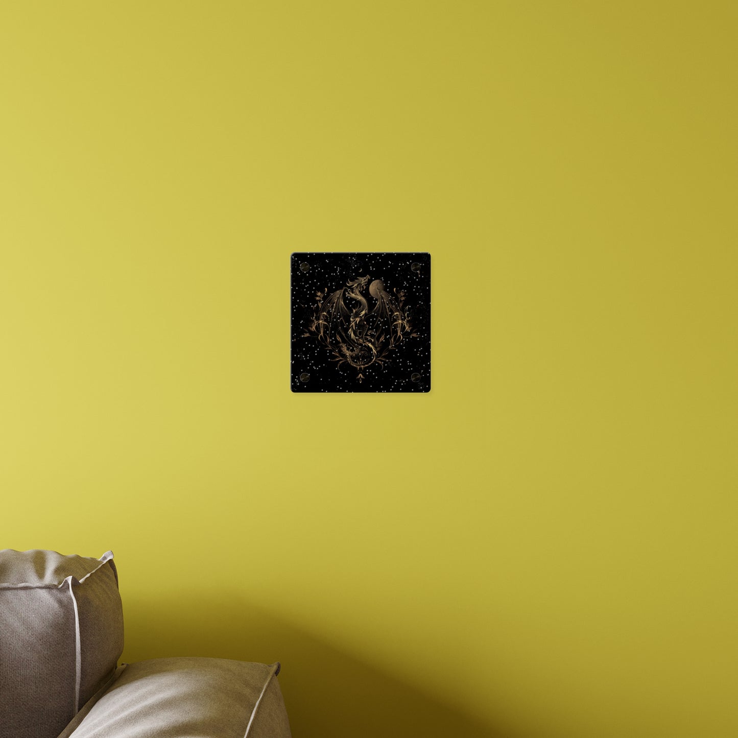 Sleek Dragon Acrylic Wall Art Panel - Celestial Decor for Fantasy Lovers