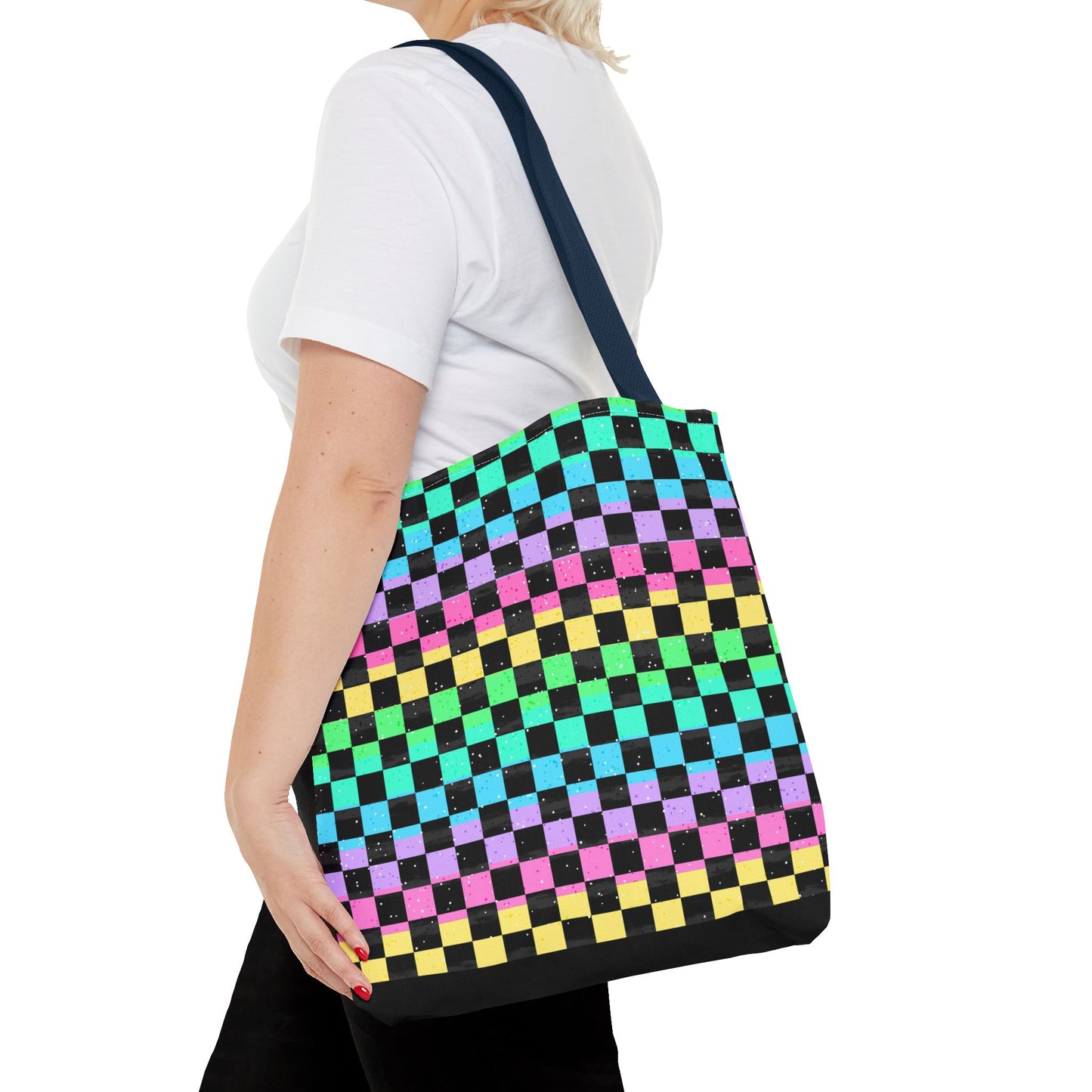 Colorful Checkerboard Tote Bag - Vibrant Reusable Shopping Bag, Eco-Friendly Gift, Summer Beach Accessory, Fashionable Everyday Tote