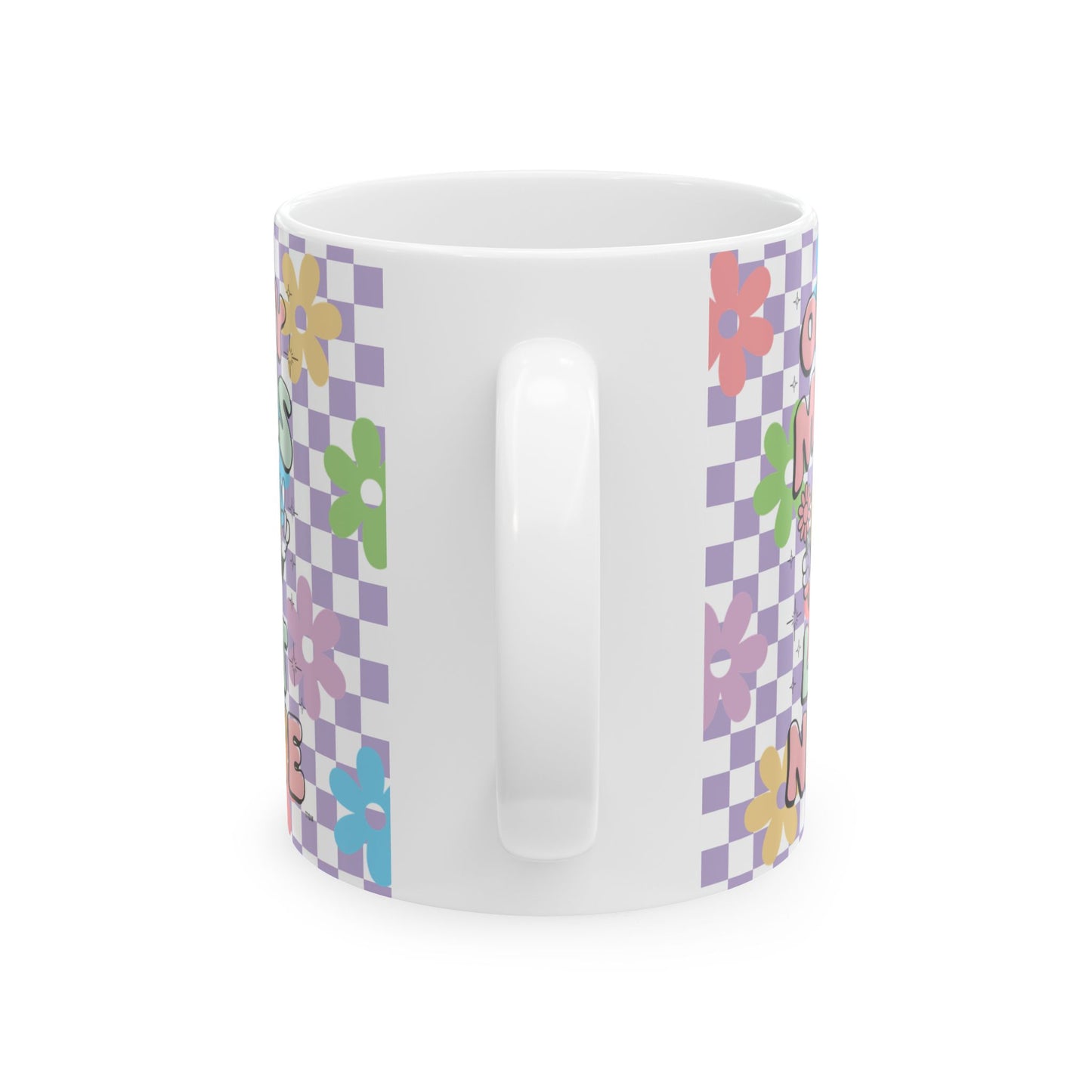 Whimsical Floral Ceramic Mug 11oz; 15oz- "Oh My Moms Last Nerve" - Fun Gift for Moms for Mother's Day