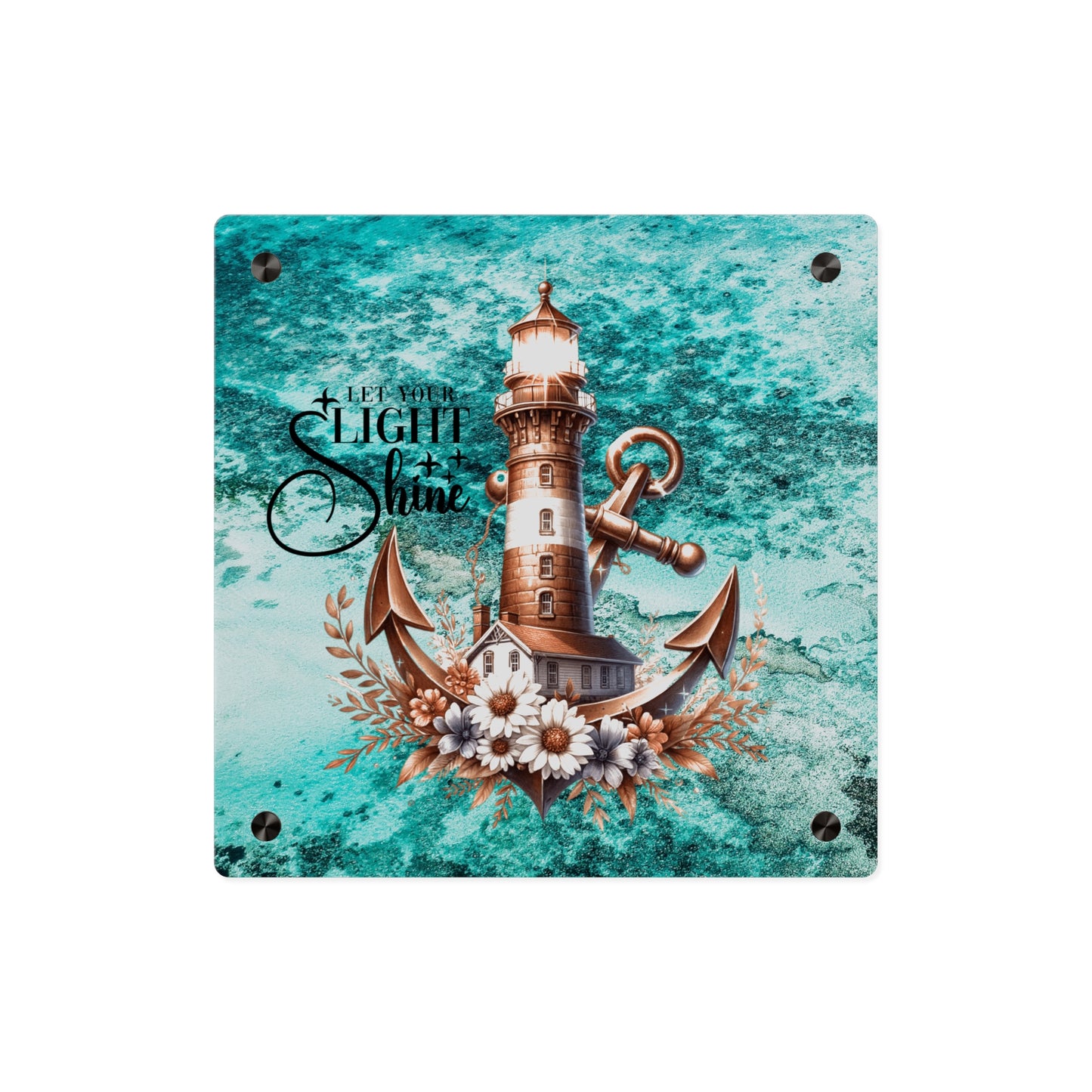 Nautical Acrylic Wall Art Panel - "Let Your Light Shine" Home Decor