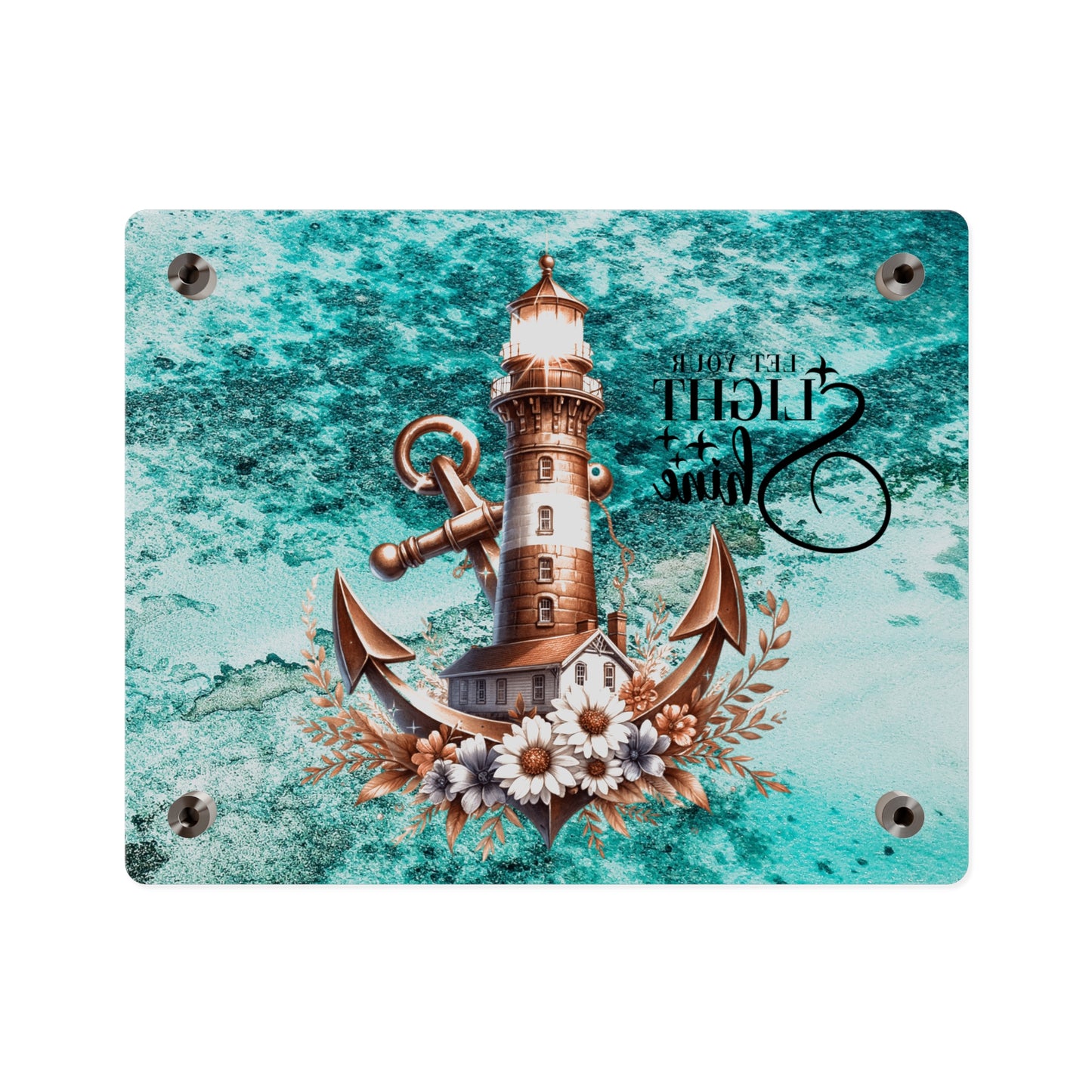 Nautical Acrylic Wall Art Panel - "Let Your Light Shine" Home Decor