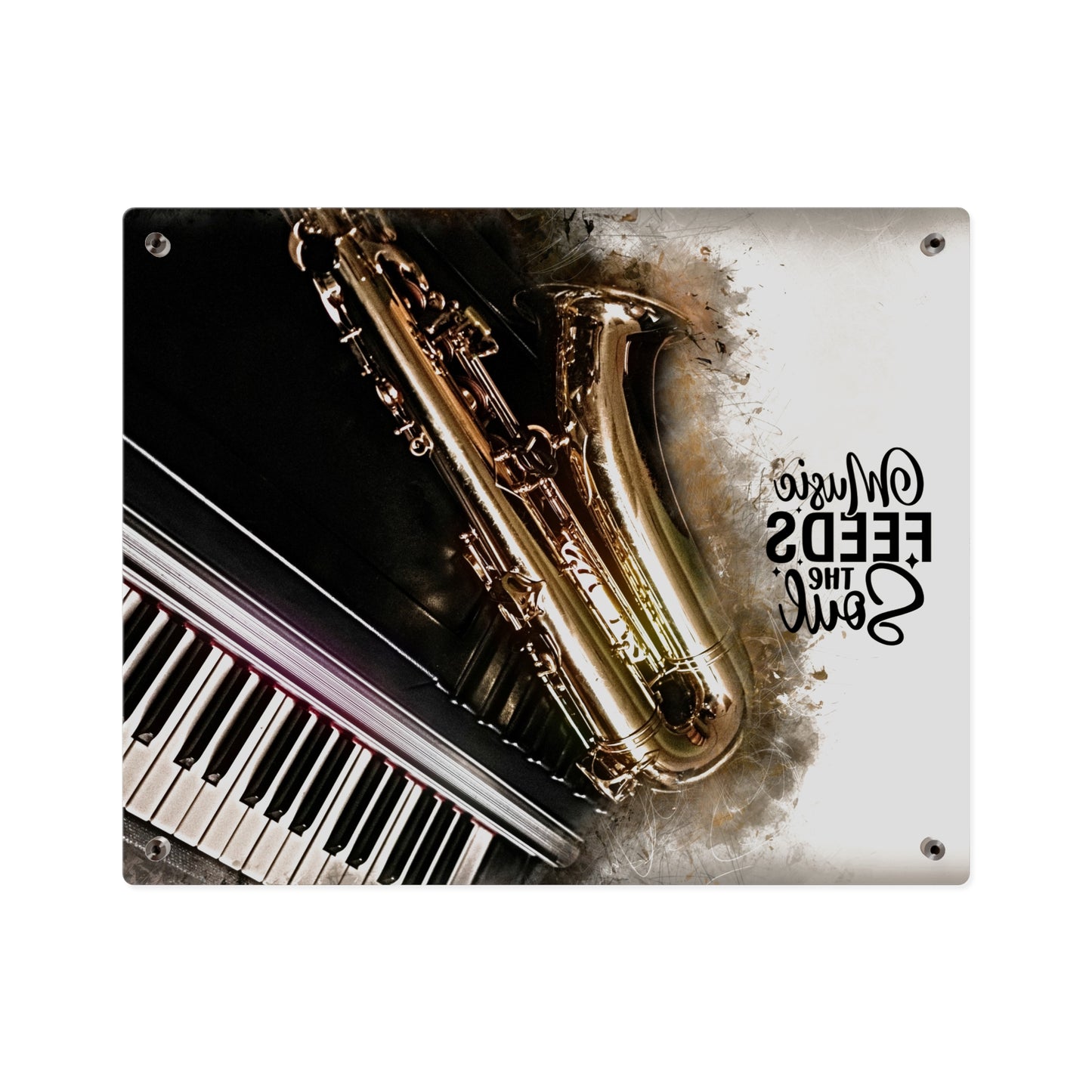 Inspirational Acrylic Wall Art Panel - "Music Feeds the Soul"