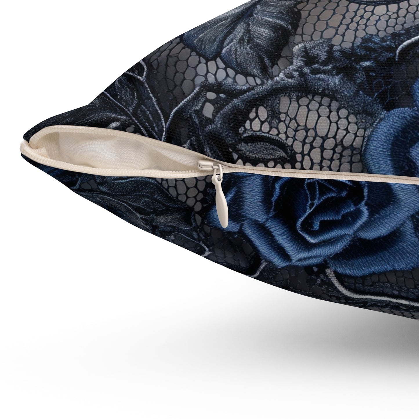 Gothic Elegant Blue Rose Square Pillow | Floral Home Decor, Cozy Living Room Accent, Perfect Gift for Mother's Day or Birthdays